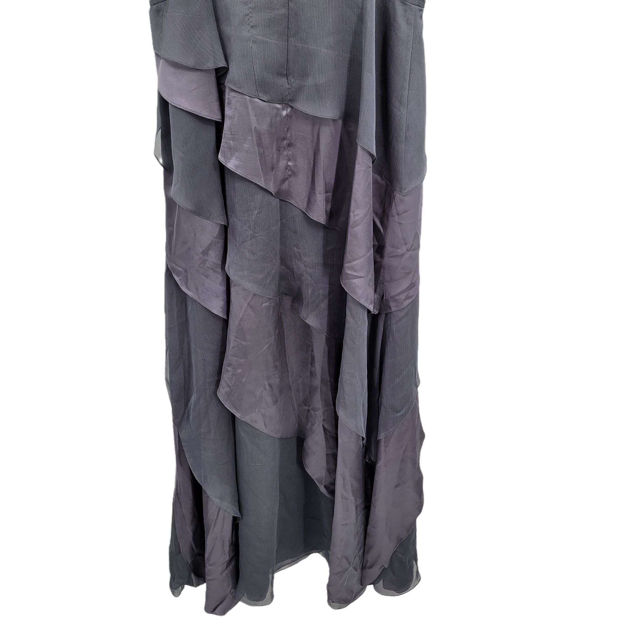 Adrianna Papell Vtg Starburst Ruffle Gown Sz 16 Gunmetal Gray Dress Tiered Size XXL / US 16-18 / IT 52-54 - 9 Thumbnail