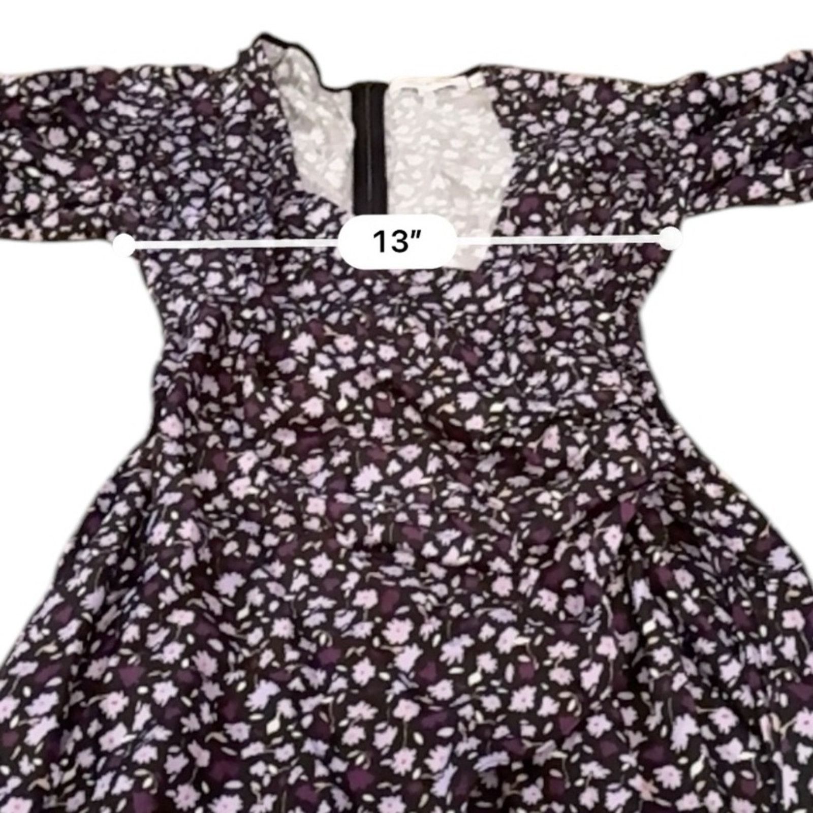 CHINTI & PARKER RTR Chinti & Parker Gabriel Black & Purple Floral Dress Sz 2 Size XS / US 0-2 / IT 36-38 - 8 Thumbnail