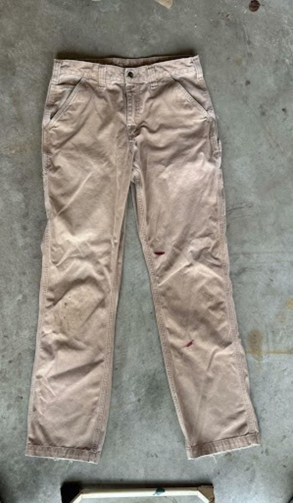 Carhartt Carhartt Carpenter Pants Tan Distressed Paint Workwear Size US 34 / EU 50 - 4 Thumbnail