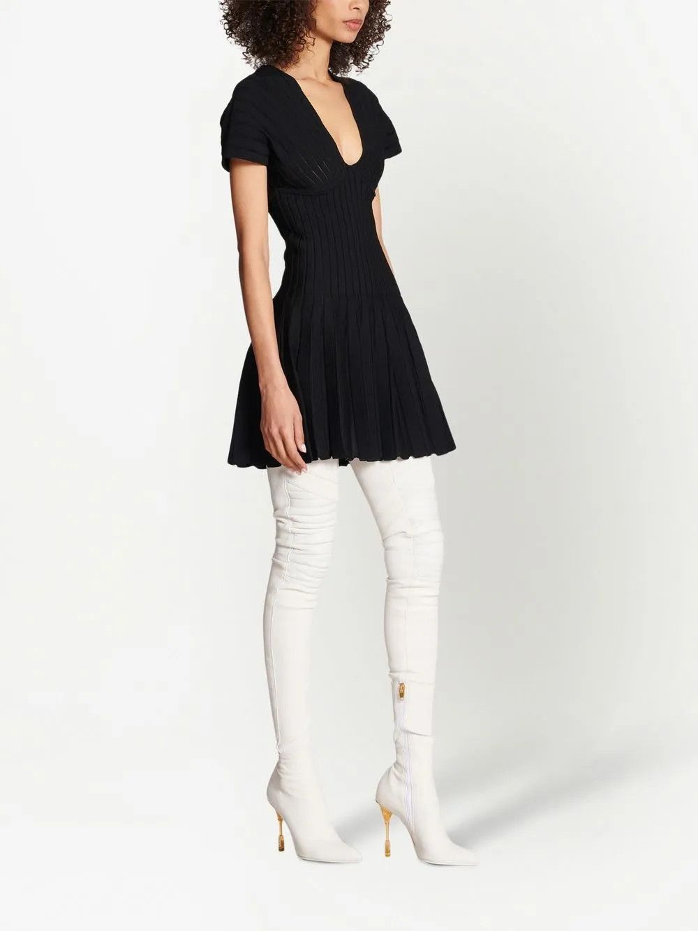 Balmain o1y0525 Short Mini Dress in Black Size L / US 10 / IT 46 - 3 Thumbnail