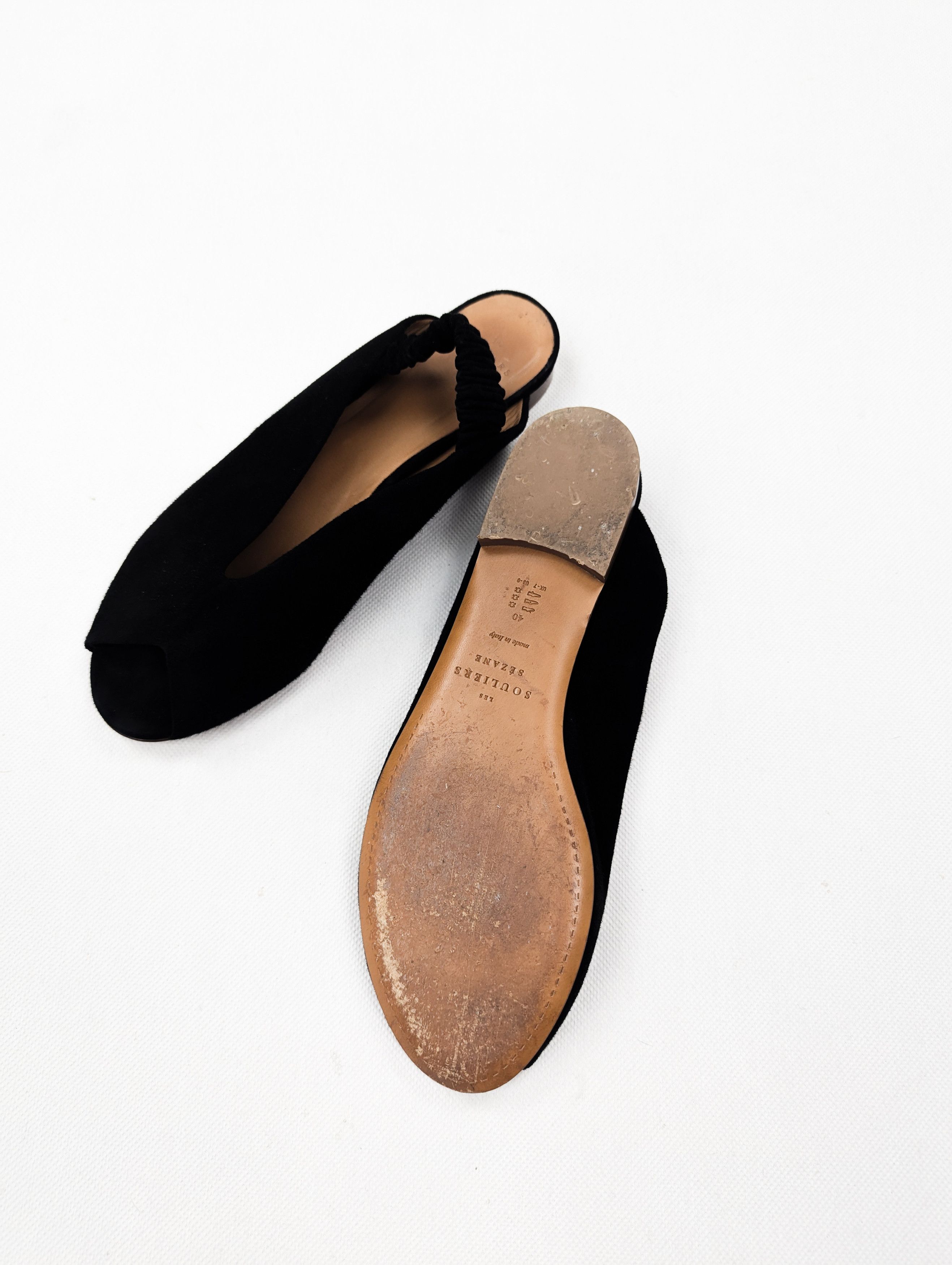 Sezane Sezane les souliers black leather sandals Size US 9 / IT 39 - 3 Thumbnail