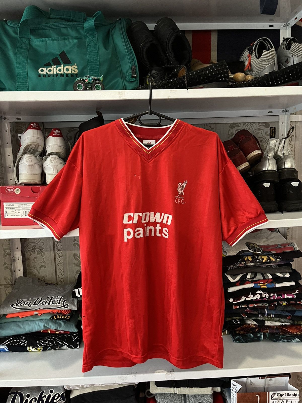 Vintage Liverpool 1982 Score Draw Football Shirt Mens Top Jersey Size US L / EU 52-54 / 3 - 1 Thumbnail