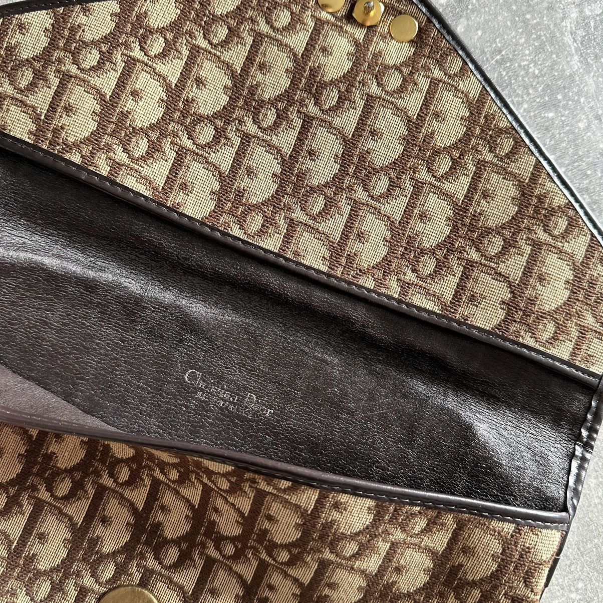Christian Dior Monsieur Vintage Christian Dior Clutch 80’s Brown Monogram Leather Size ONE SIZE - 5 Thumbnail