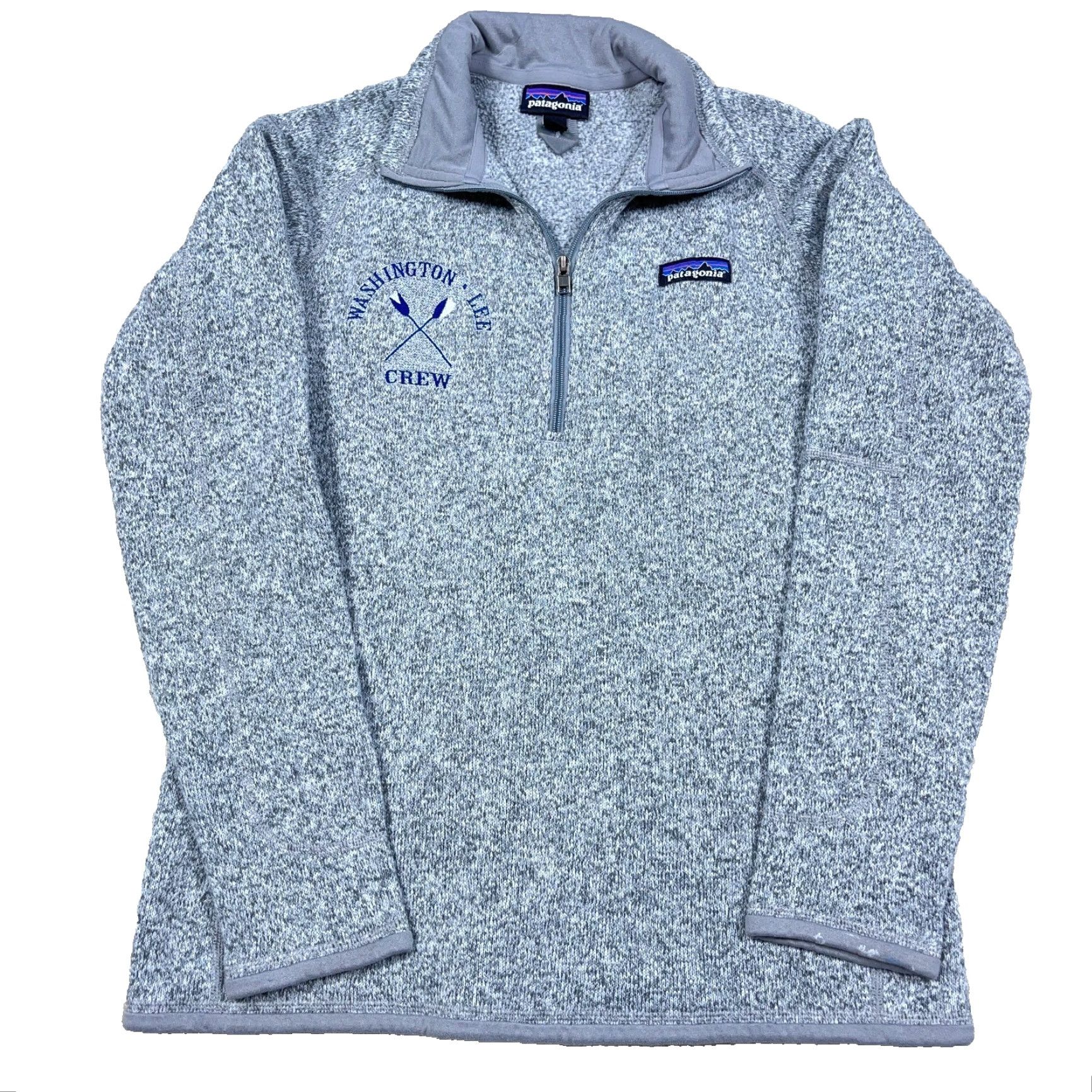Patagonia Patagonia Sweater Women Large Gray Pullover Half Zip Classic Knit Embroidered Logo Zipper Raglan Sleeve Size L / US 10 / IT 46 - 2 Thumbnail