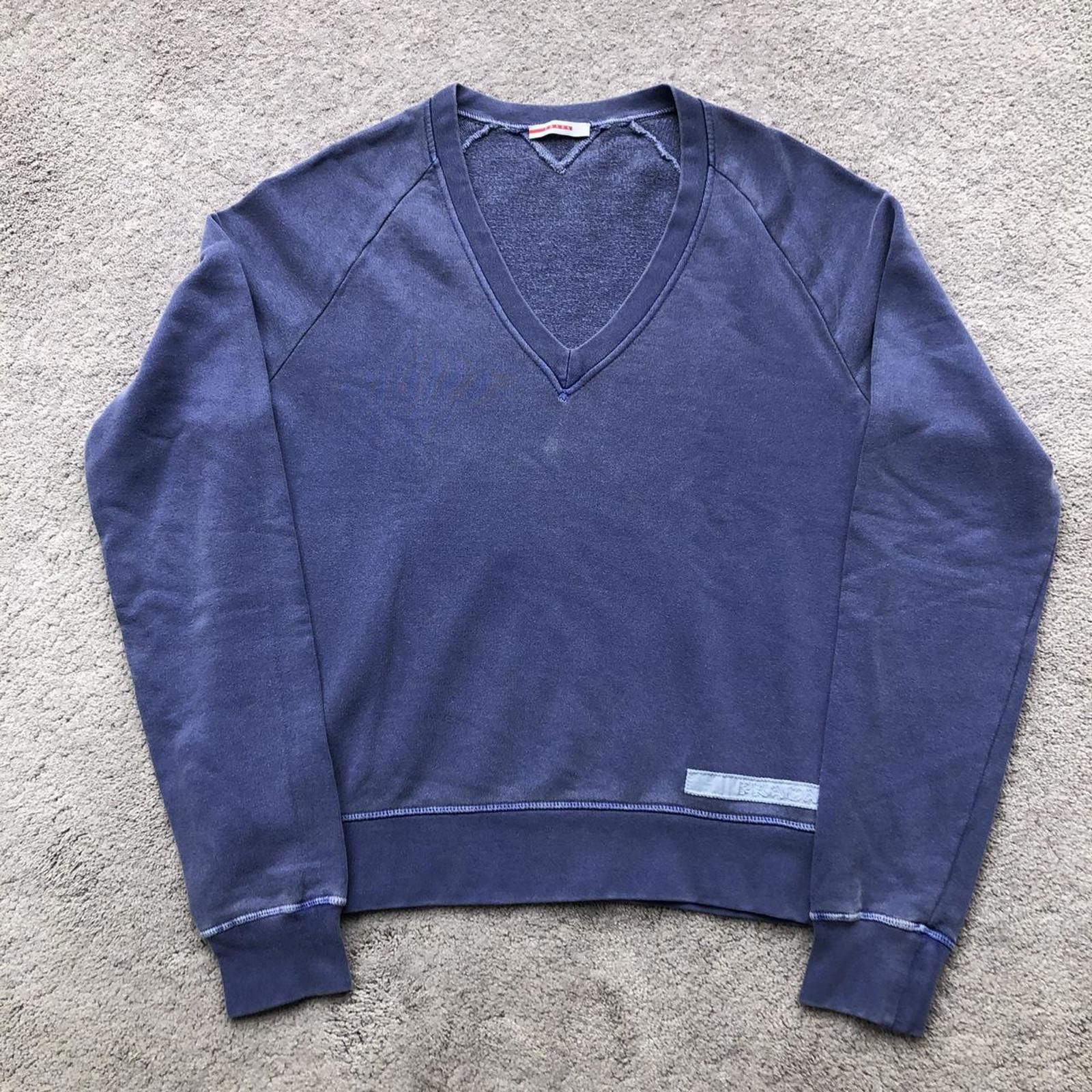 Prada Vintage Prada Overdyed V Neck Sweater Sweatshirt Jumper Size US M / EU 48-50 / 2 - 1 Thumbnail