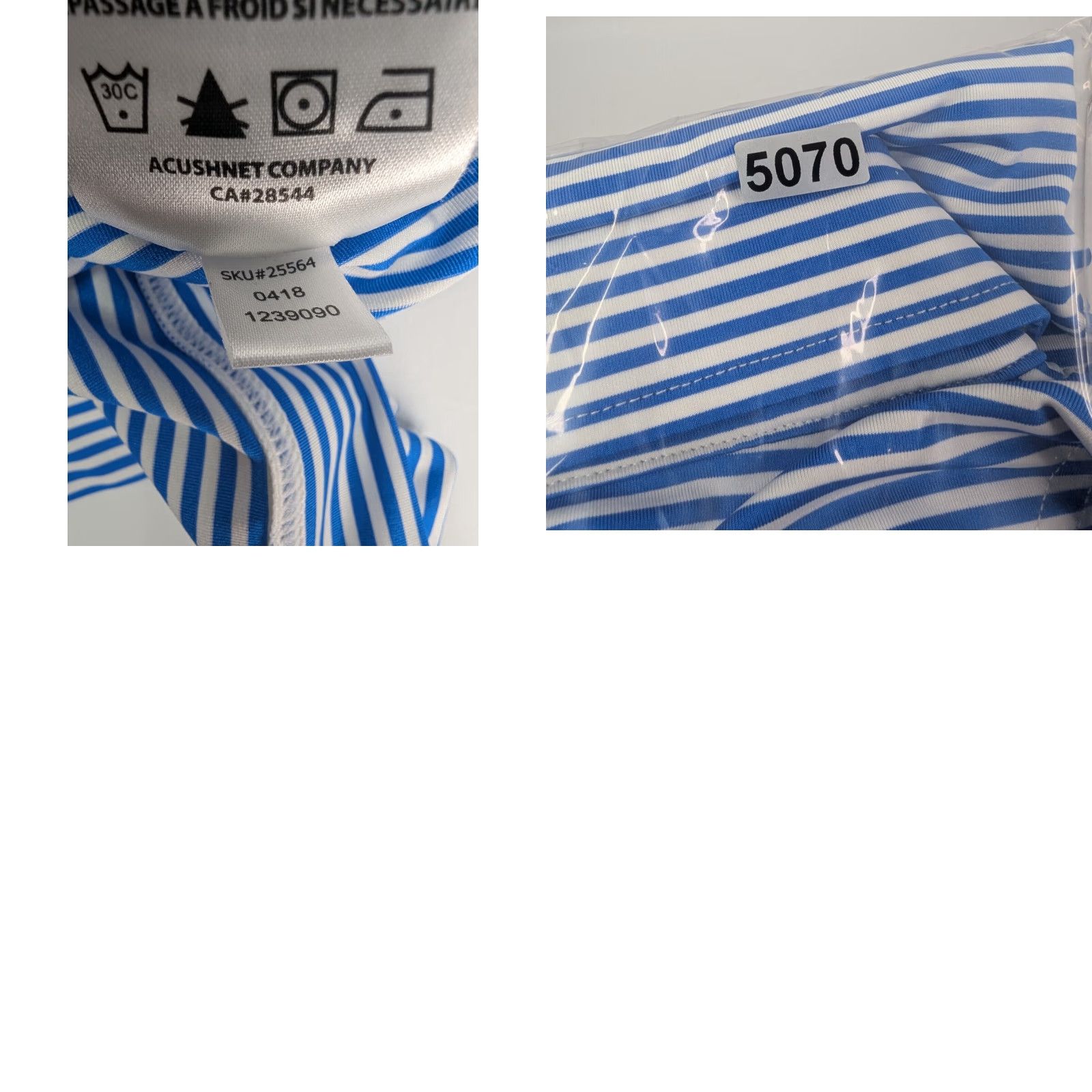Footjoy FootJoy Polo Shirt Mens 2XL Striped Blue Short Sleeve Button Collared Knit Polyester Spandex Golf Activewear Casual Workwear Shirt Clothing Size US XXL / EU 58 / 5 - 8 Thumbnail