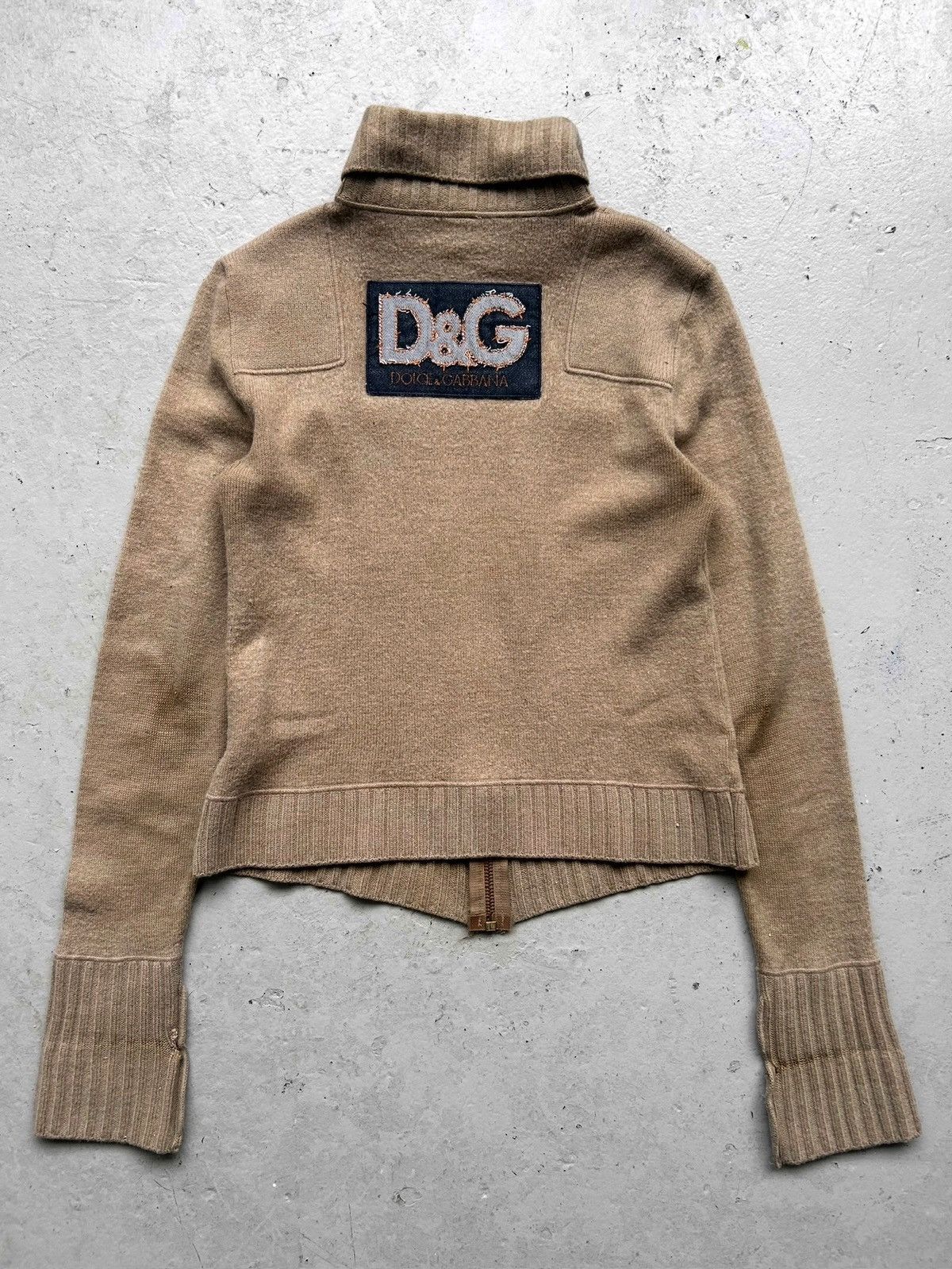 Dolce & Gabbana Dolce & Gabbana Tan Lana Merino Wool Zip Up Size US M / EU 48-50 / 2 - 2 Thumbnail