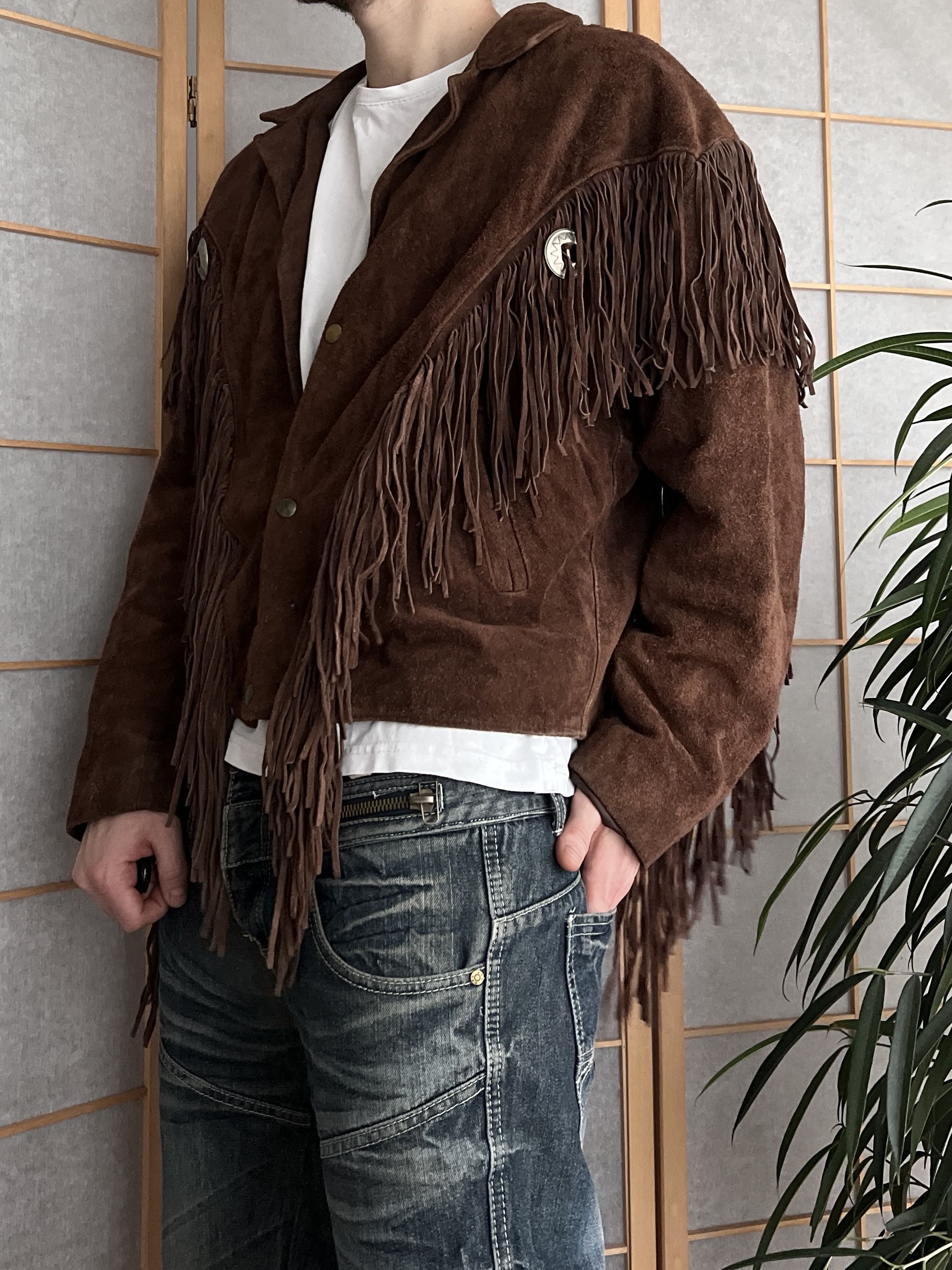 If Six Was Nine Crazy! Cowboy core vintage 90s cropped leather jacket bomber Size US L / EU 52-54 / 3 - 10 Thumbnail