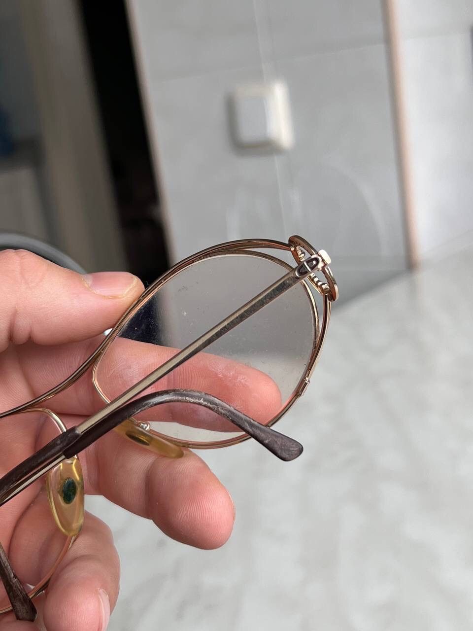 Dior Vintage Christian Dior '80s Eyeglasses Hook Frame Gold Metal Size ONE SIZE - 10 Thumbnail