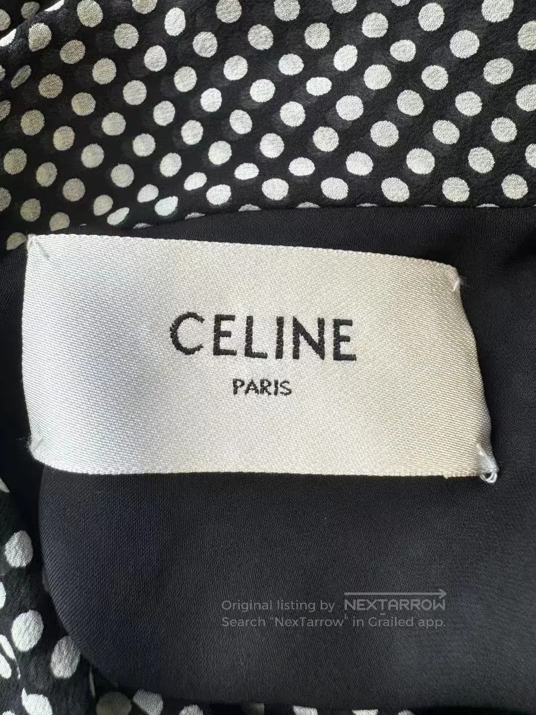 Celine Celine Polka Dot Silk Shirt Dress. Size XXS / US 00 / IT 34 - 3 Thumbnail