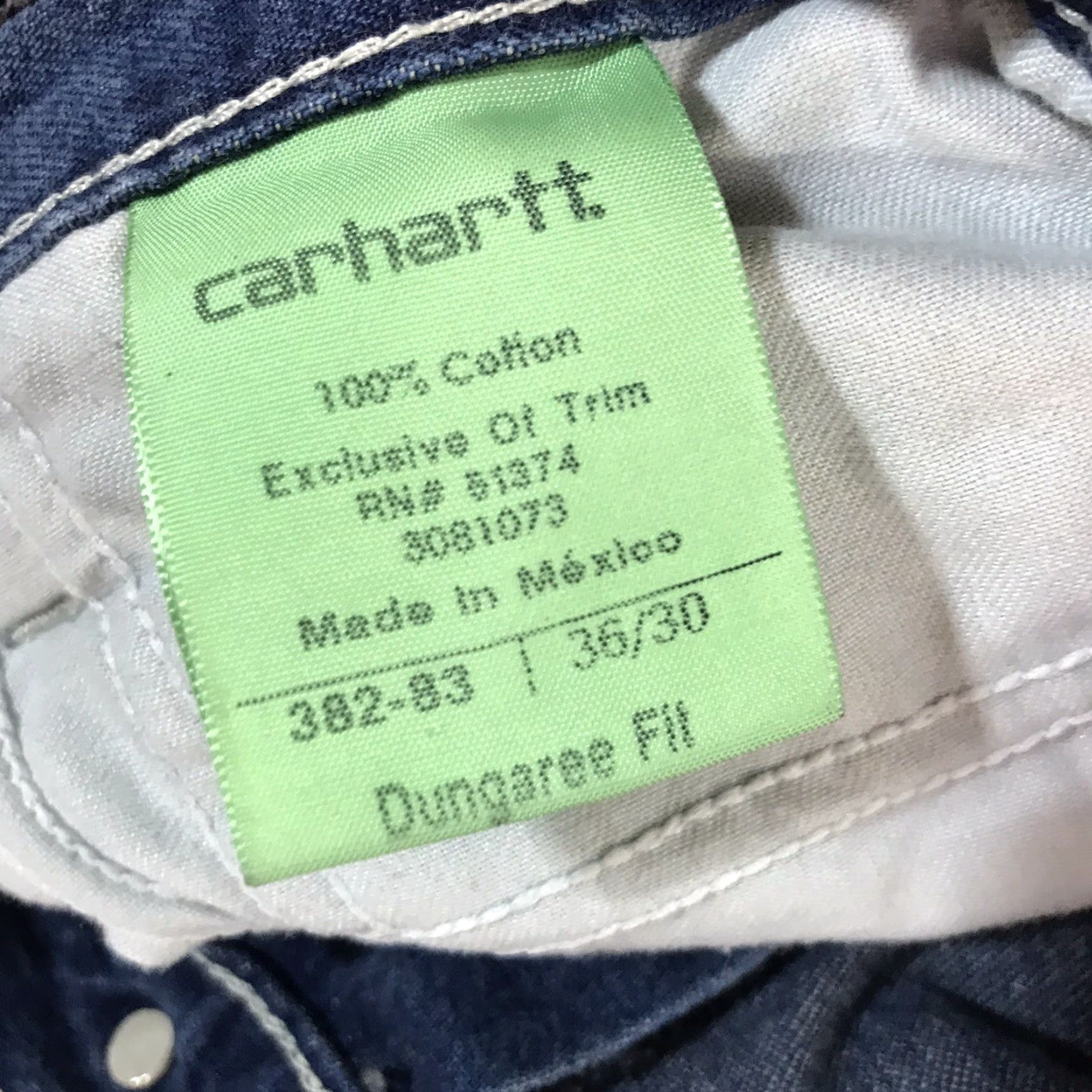 Carhartt Carhartt Carpenter Jeans Denim 36x30 Mens Straight Regular Blue Cotton Workwear 5-Pocket Size US 36 / EU 52 - 4 Thumbnail