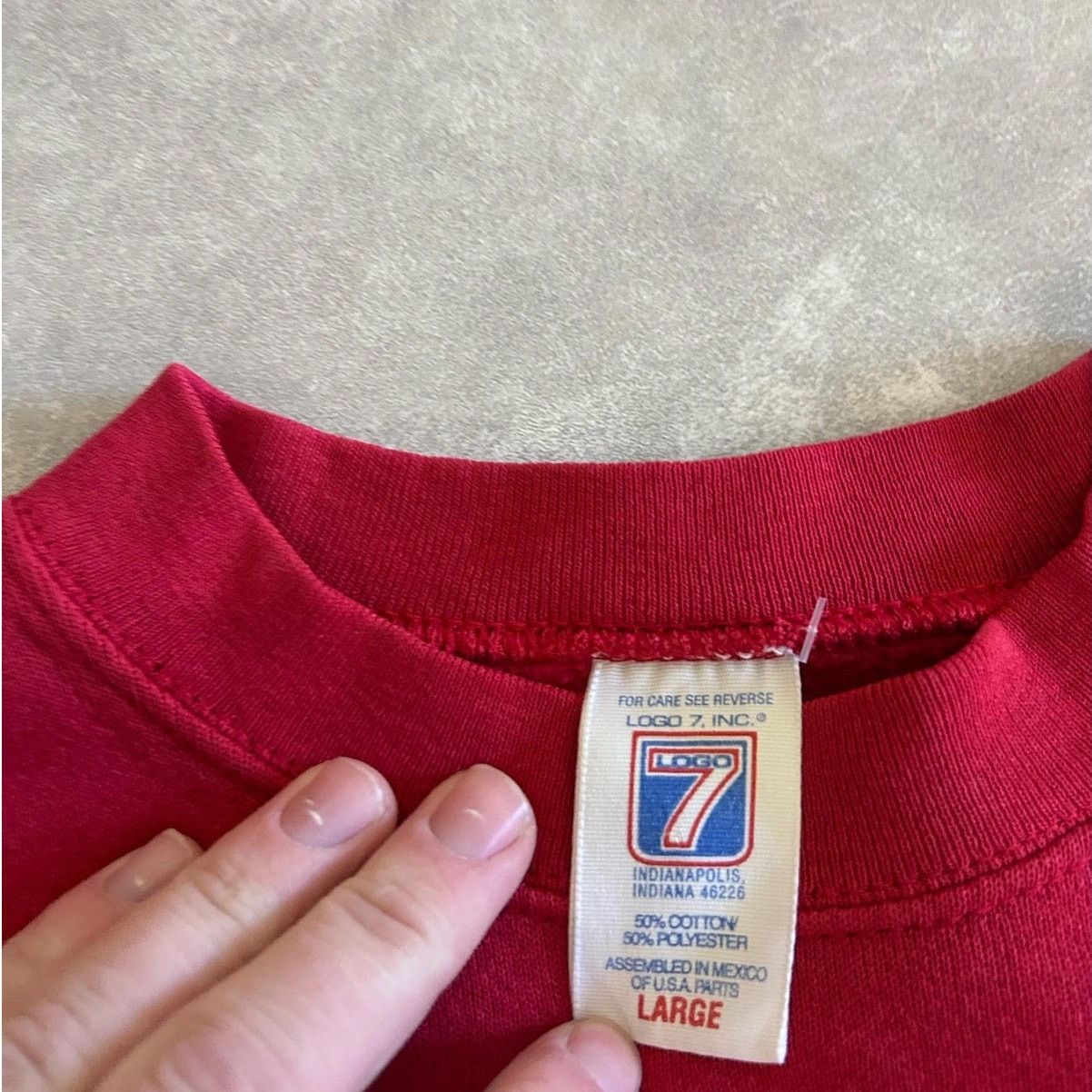 Vintage 90s Vintage Kansas City Chiefs Logo7 Red Crewneck Size L Size US L / EU 52-54 / 3 - 4 Thumbnail