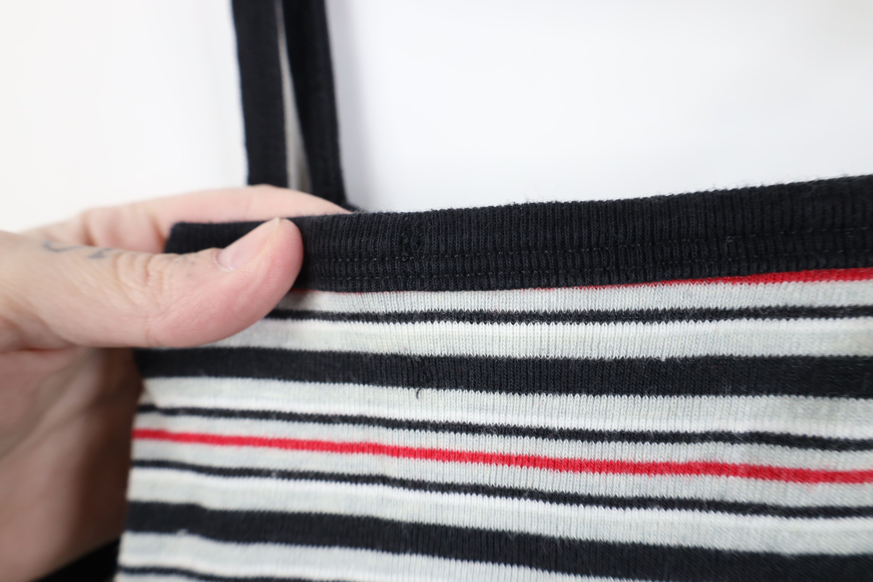 Vintage Vintage 90s Y2K Babydoll Striped Ribbed Cropped Tank Top Size L / US 10 / IT 46 - 4 Thumbnail