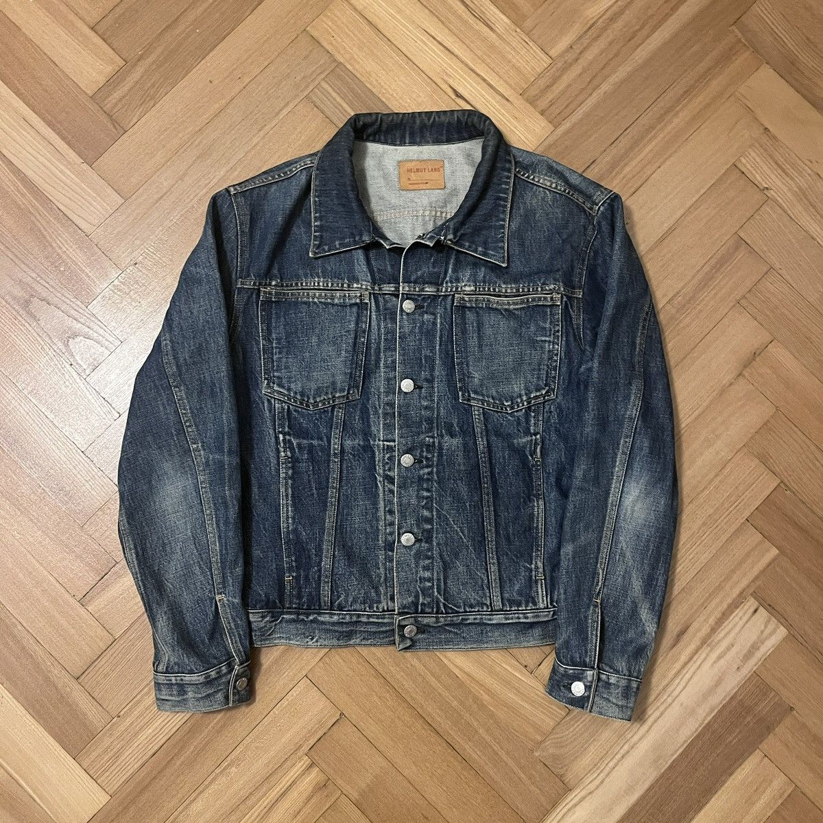Helmut Lang 1999 Coated Denim Jacket | Grailed