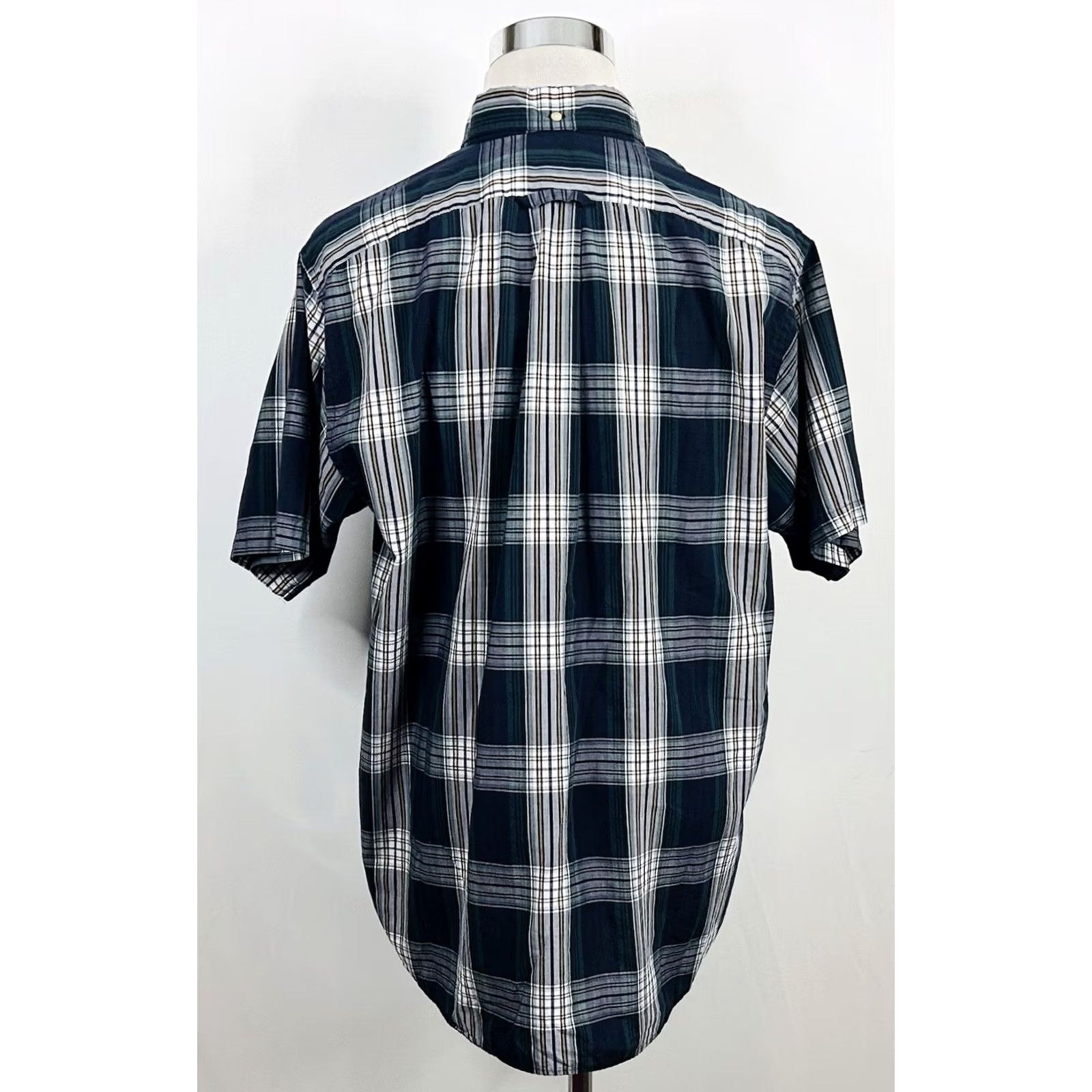 Gant Gant XL Foxhunt Plaid Shirt Short Sleeve Green Blue Yellow Cotton Blend Shirt Men's Regular Button-Down Plaid Size US XL / EU 56 / 4 - 4 Thumbnail