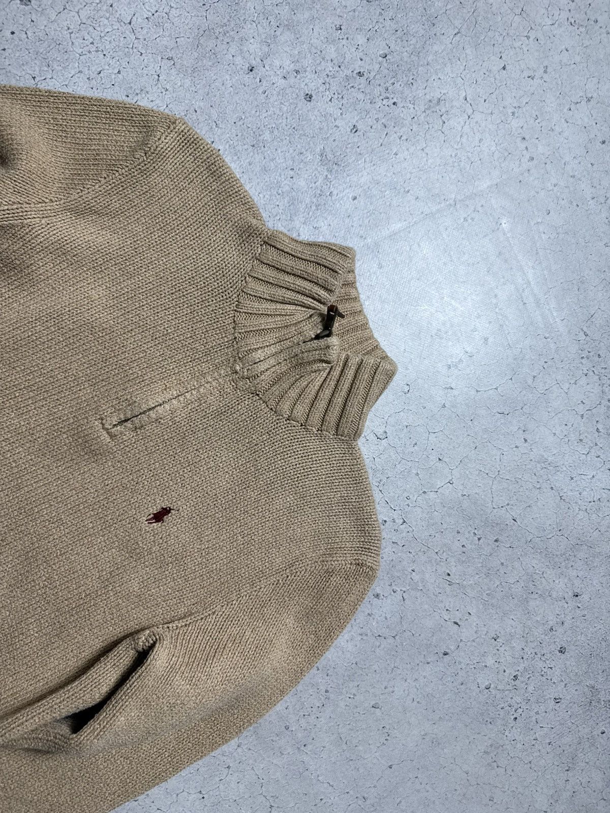 Polo Ralph Lauren Polo Ralph Lauren Knitted 1/4 Zip Beige Vintage Sweater Size US S / EU 44-46 / 1 - 4 Thumbnail