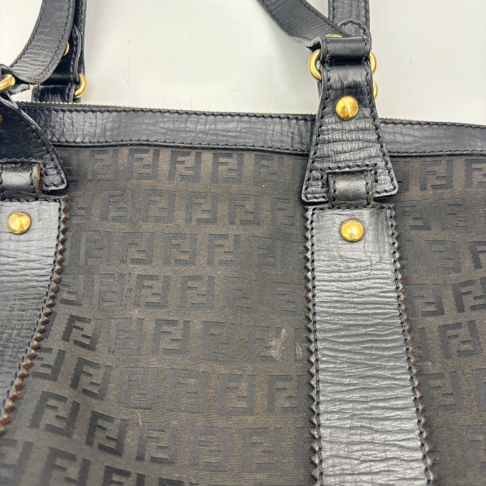 Fendi Vintage Fendi Tote Bag Zucchino Zucca Canvas Leather Women's Size ONE SIZE - 17 Thumbnail