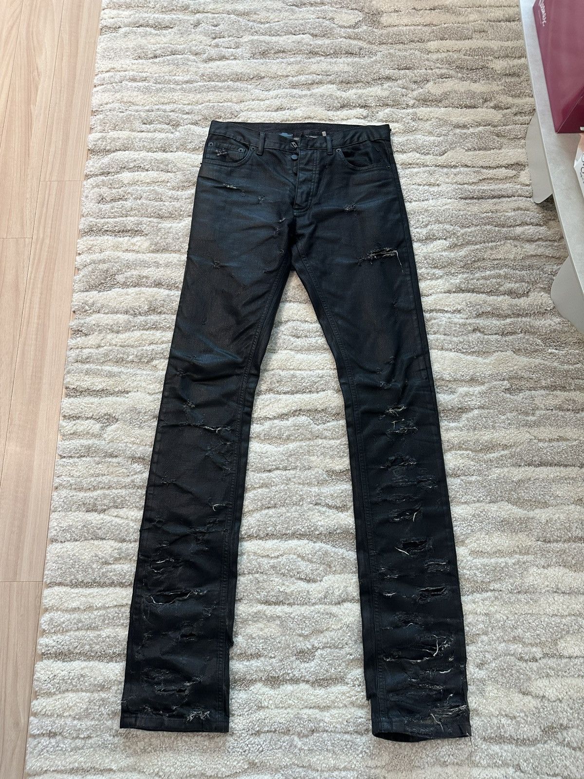 Dior × Hedi Slimane Dior Homme Black Waxed Corduroy Jeans | Grailed