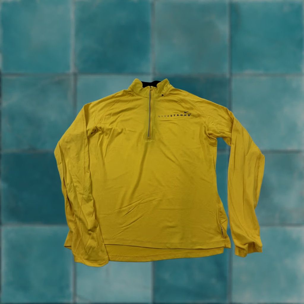 Nike Nike Dri-FIT Pullover Womens Large Yellow 1/4 Zip Long Sleeve Top Size L / US 10 / IT 46 - 1 Thumbnail