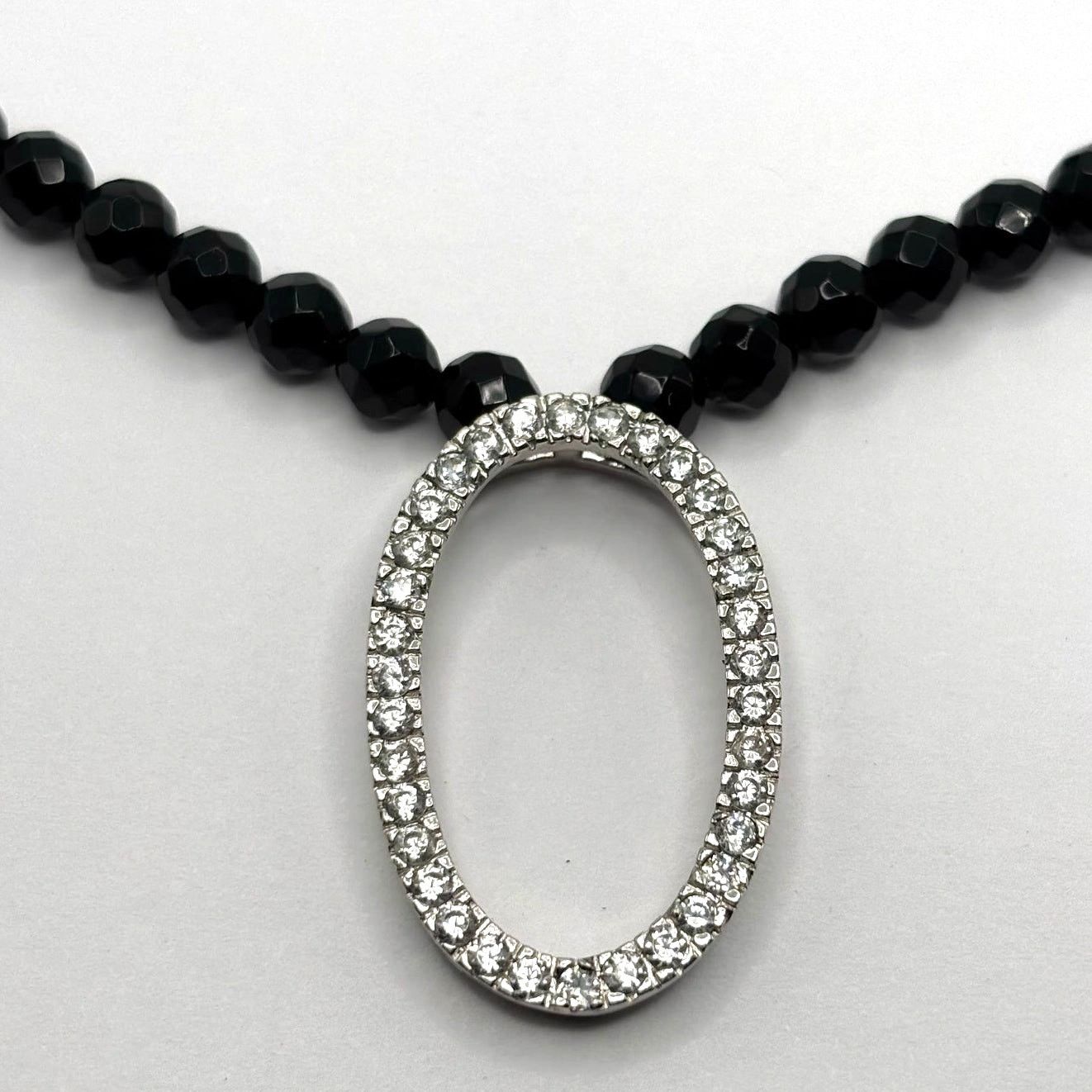 Other Black Crystal Oval Necklace Size ONE SIZE - 2 Thumbnail