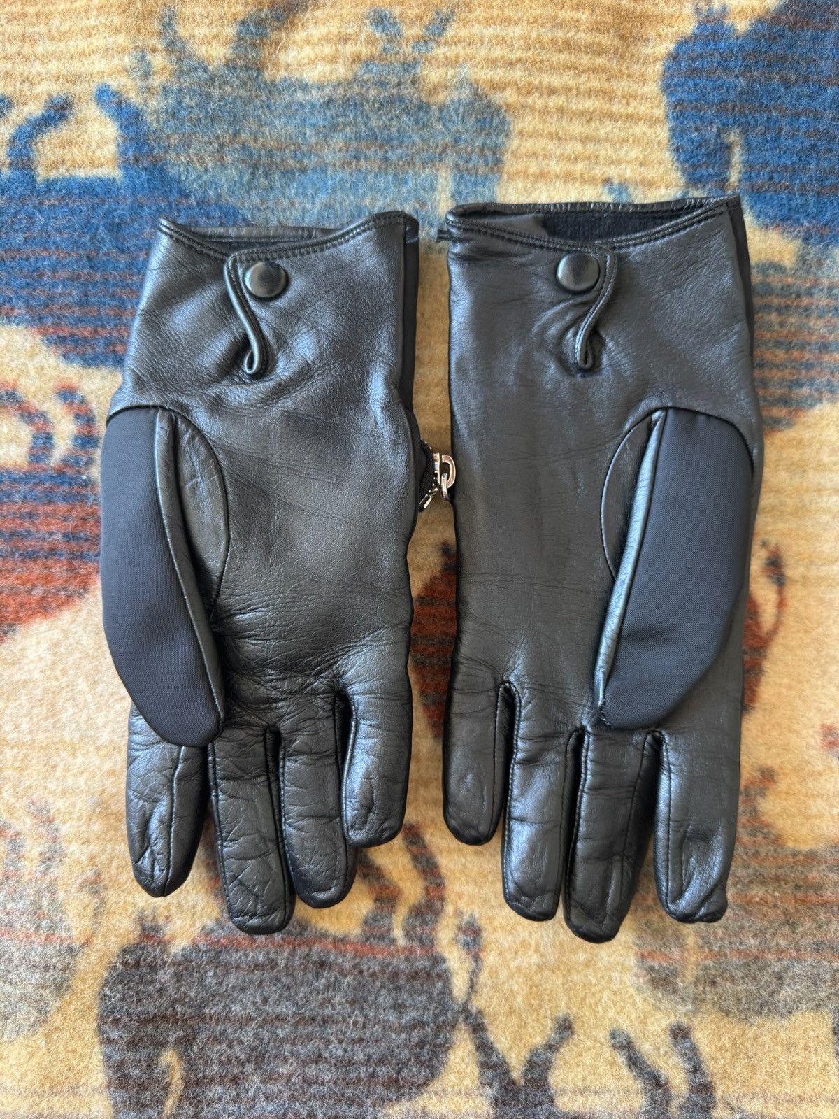 Prada Nylon and Leather Prada Gloves Size ONE SIZE - 2 Thumbnail