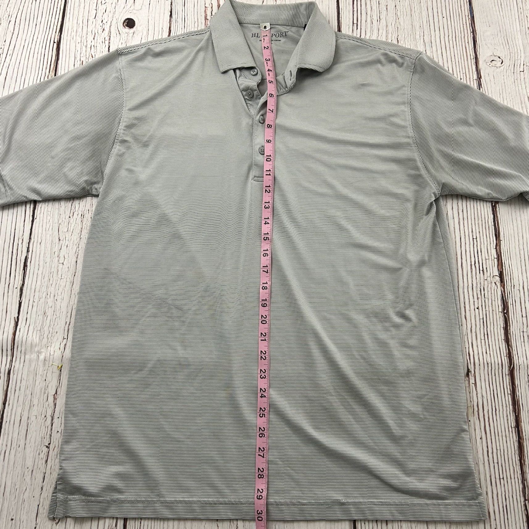 Vintage HL Sport Performance Striped Short Sleeve Polo Shirt Mens M Gray Size US M / EU 48-50 / 2 - 3 Thumbnail