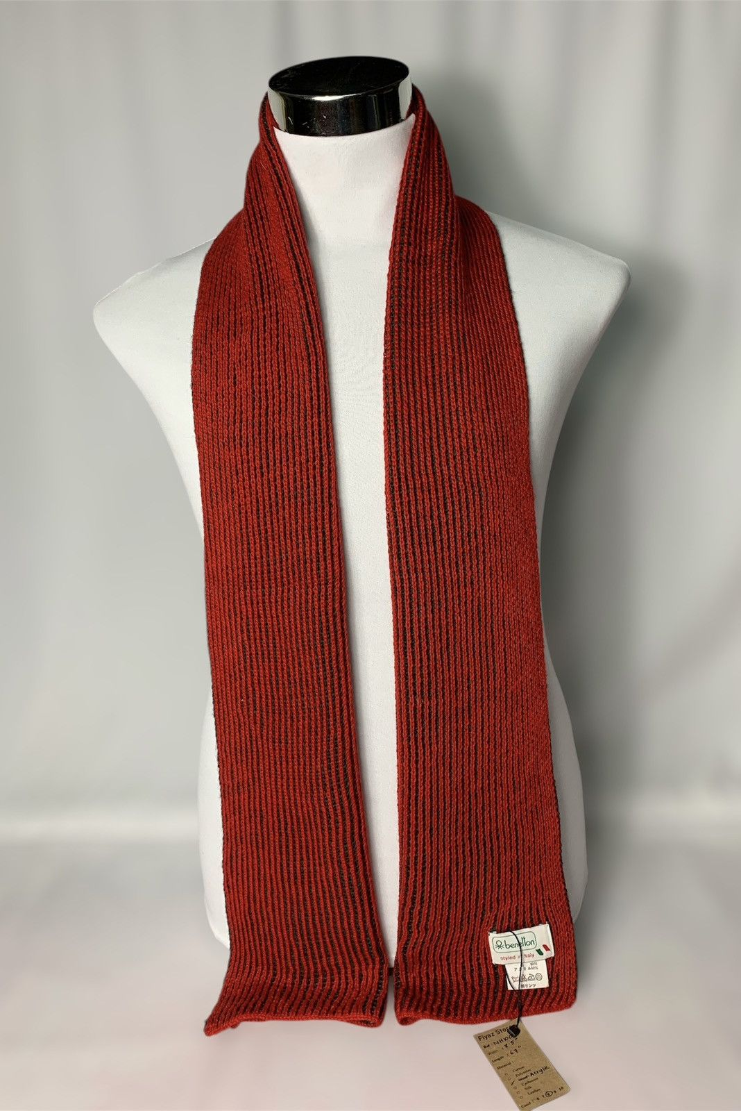 Vintage Benetton Scarf / Muffler / Neckwear Size ONE SIZE - 1 Thumbnail