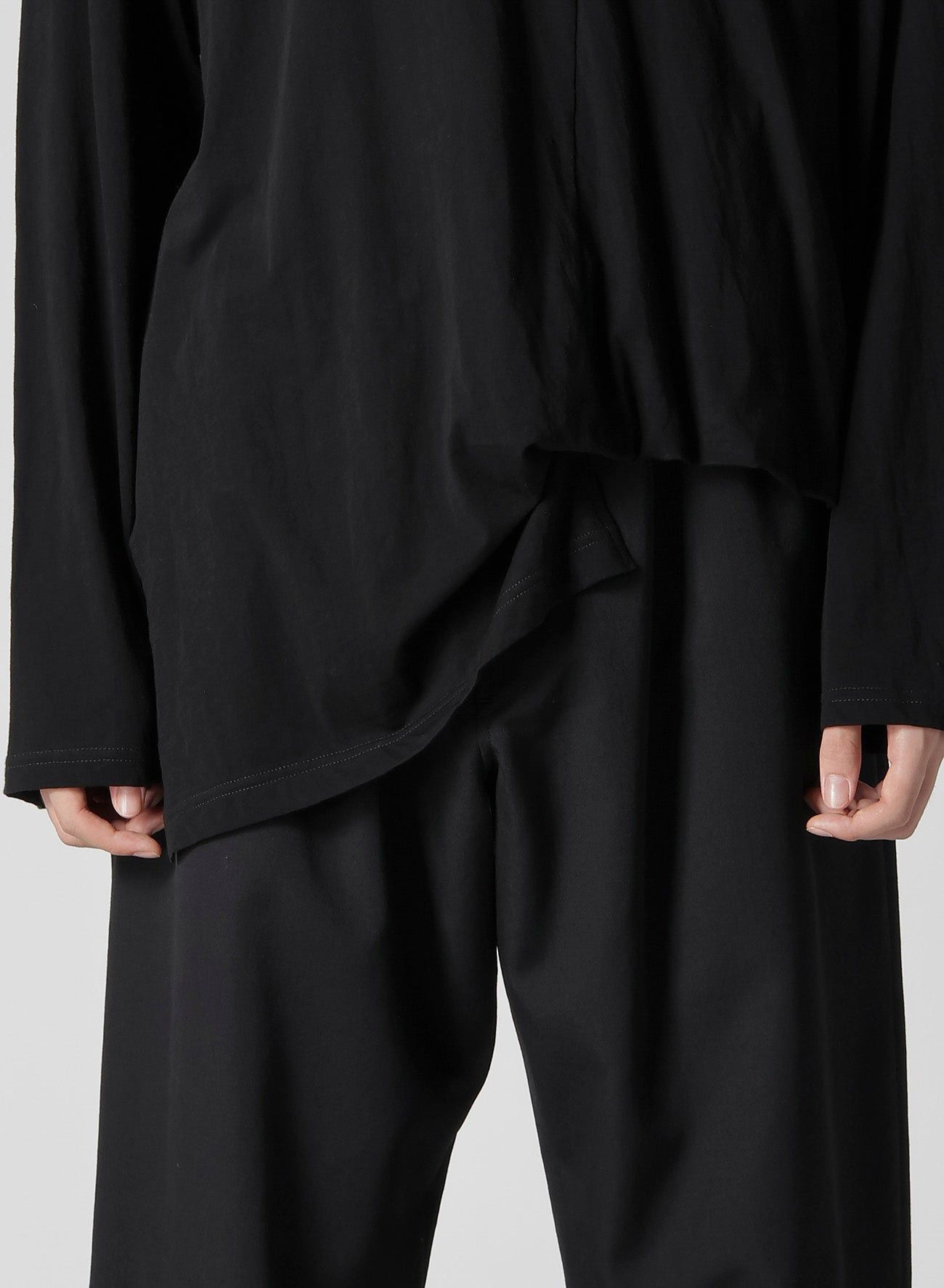 Yohji Yamamoto Yohji Yamamoto Pour Homme - Tencel ASYMMETRY LONG SLEEVE T Size US L / EU 52-54 / 3 - 6 Thumbnail