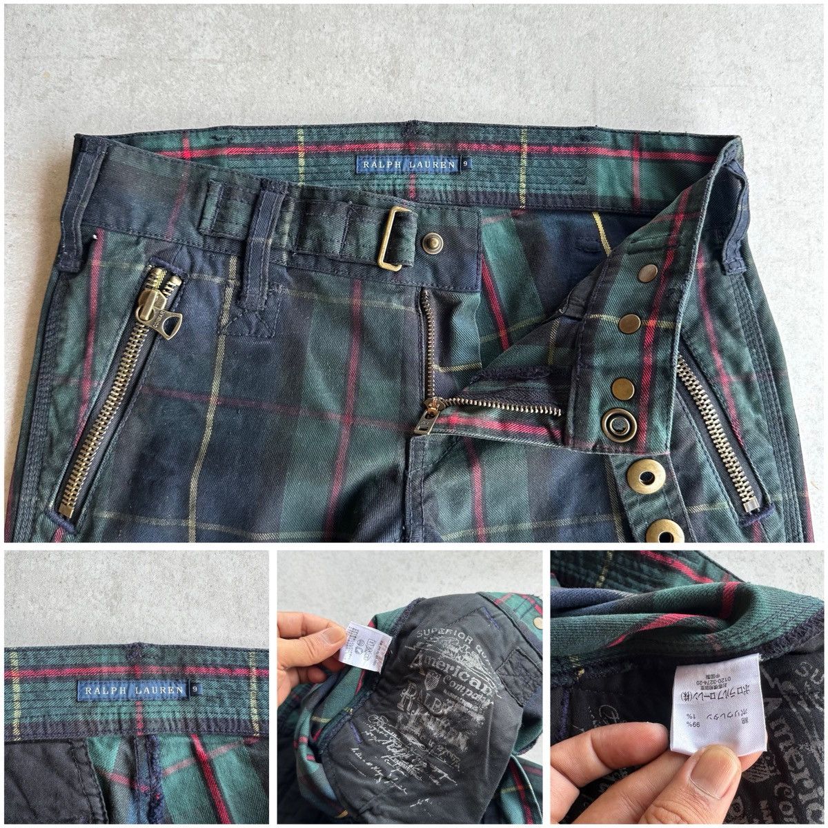 RRL Ralph Lauren RARE🔥🔥 Vintage RALPH LAUREN Check Tartan Bondage Punk Conmar Size US 30 / EU 46 - 19 Thumbnail