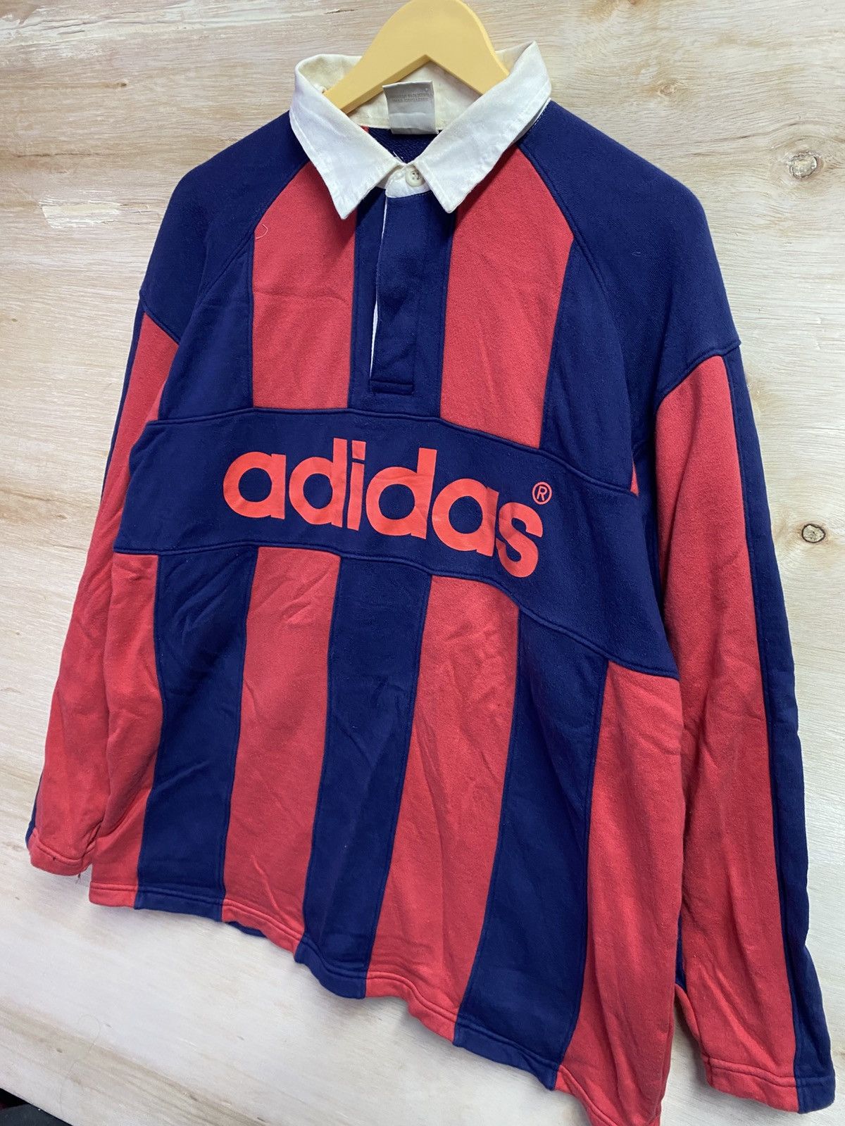 Adidas vintage Adidas long-sleeve rugby polo shirt Size US XL / EU 56 / 4 - 2 Thumbnail