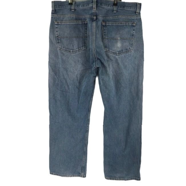 Vintage Mens Denim Jeans Straight Leg 5-Pocket High Rise Relaxed Fit Blue 38 Regular Inseam 32in Men's Cotton Vintage? No — Brand Unbranded Size US 38 / EU 54 - 2 Thumbnail