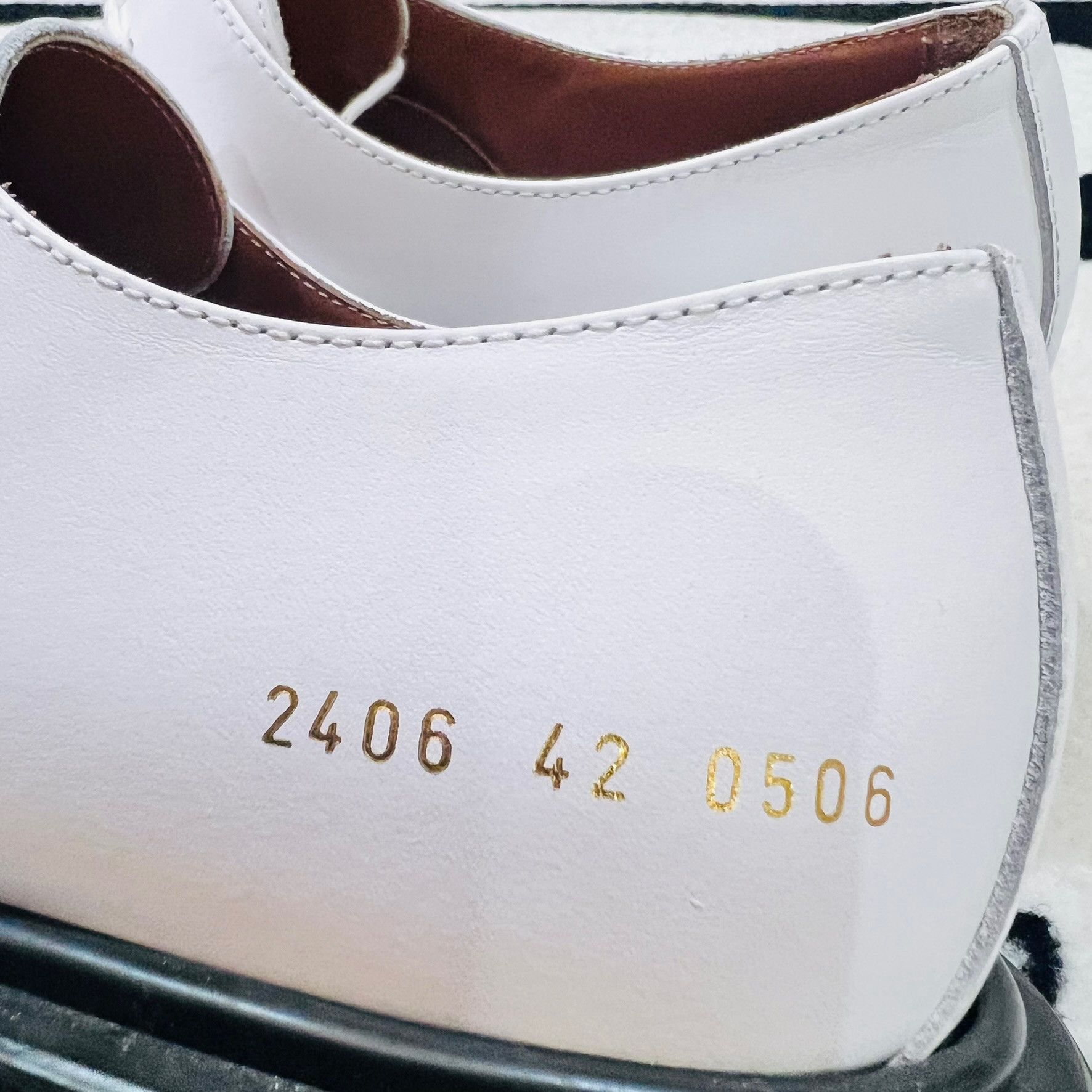 Common Projects Common Projects Plain Toe Derby 0506 White Black Sole Size US 9 / EU 42 - 5 Thumbnail