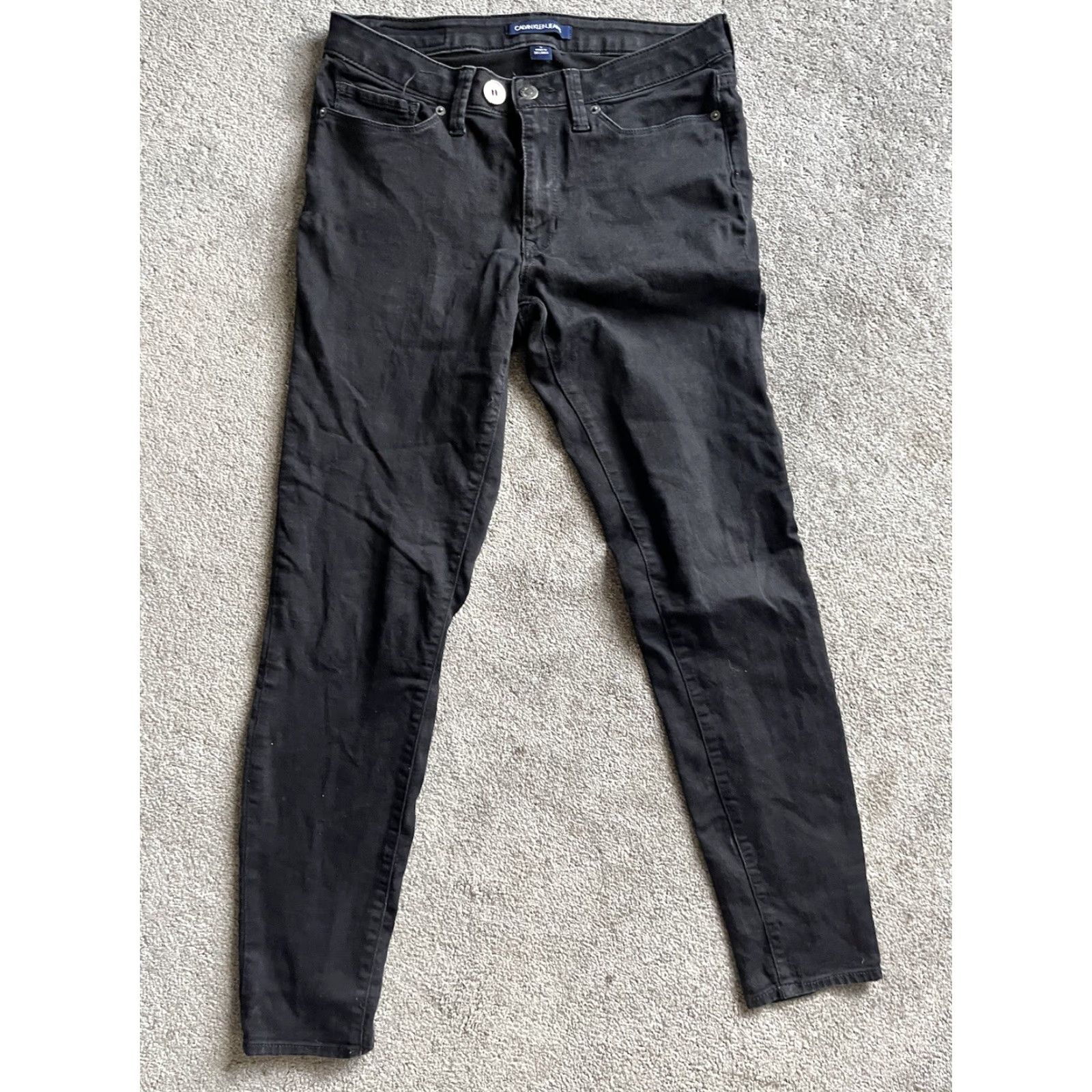 Calvin Klein Calvin Klein Womens Skinny Jeans Size 8 Black Denim Stretch 5-Pocket Regular Size 30" / US 8 / IT 44 - 3 Thumbnail