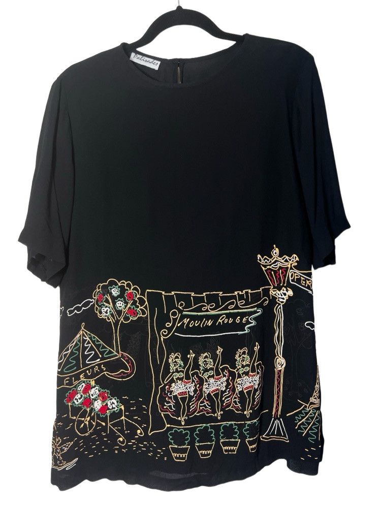 Vintage Vintage 1990's-Y2K Palisades Paris Scene Shere Mini Dress Size M / US 6-8 / IT 42-44 - 1 Thumbnail