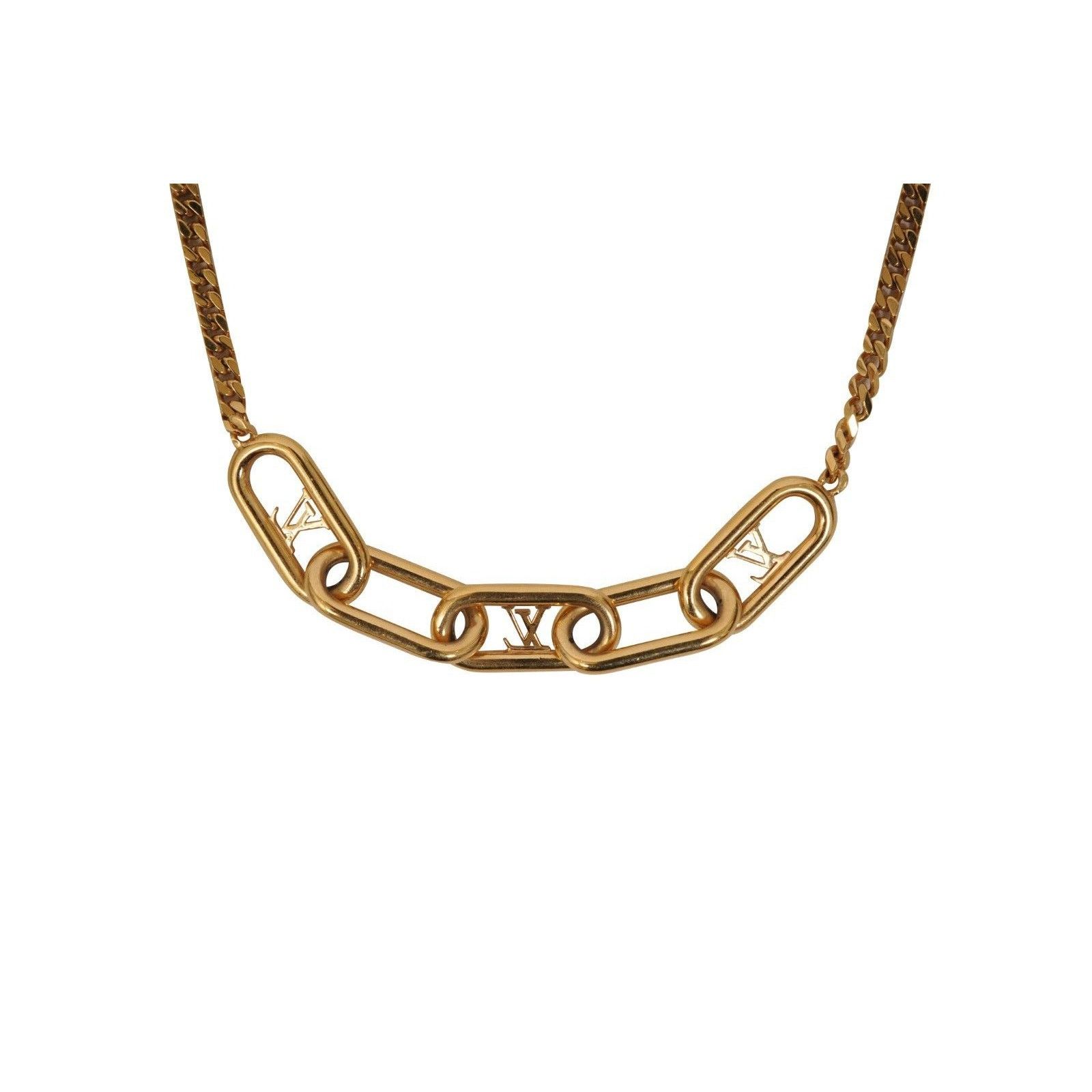 Louis Vuitton My LV Chain Link LV Logo Necklace Gold 22 Inch Size ONE SIZE - 2 Thumbnail