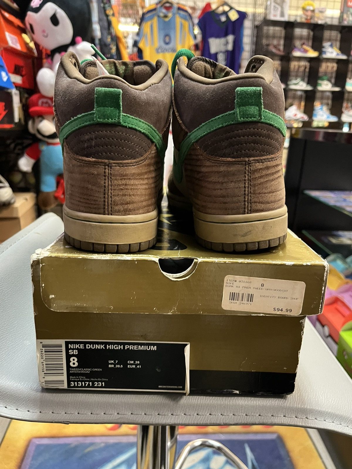 Nike SB Nike Dunk High Premium SB Tweed Classic Green Size US 8 / EU 41 - 3 Thumbnail