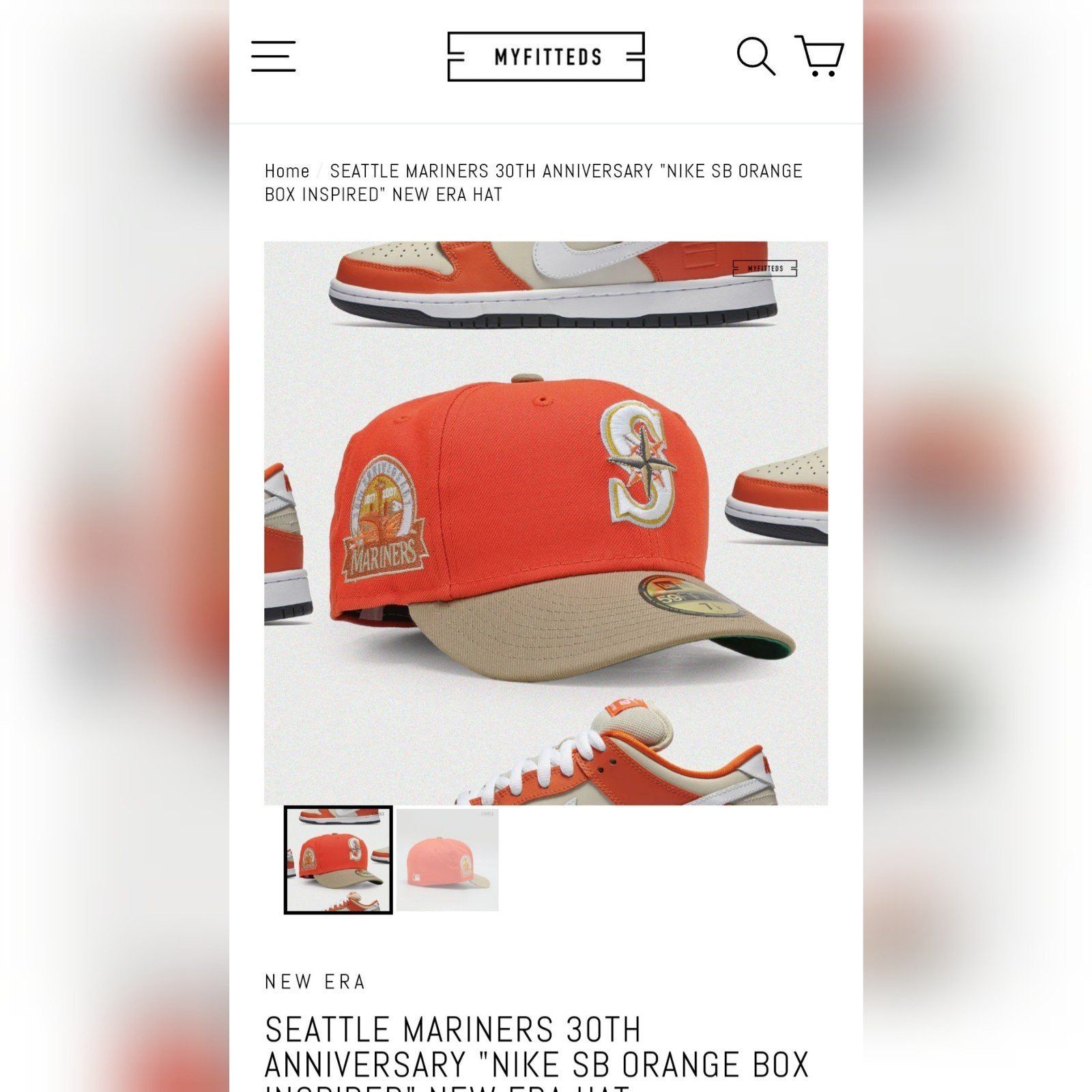 New Era *Firm* 7 3/4 Myfitteds Exclusive Seattle Mariners Fitted Hat Size ONE SIZE - 7 Thumbnail