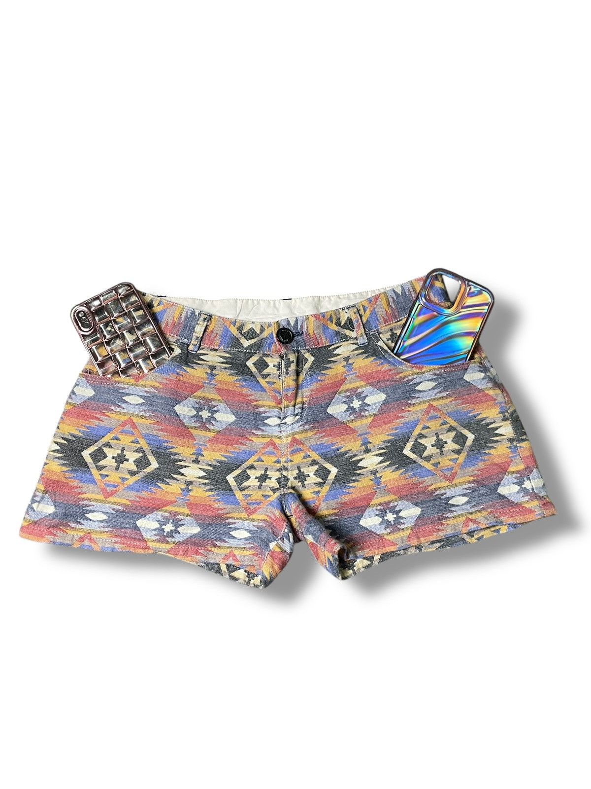 Japanese Brand × Vintage Vintage BIG BILL Native Abstract Shorts (78) Size US 29 - 2 Thumbnail