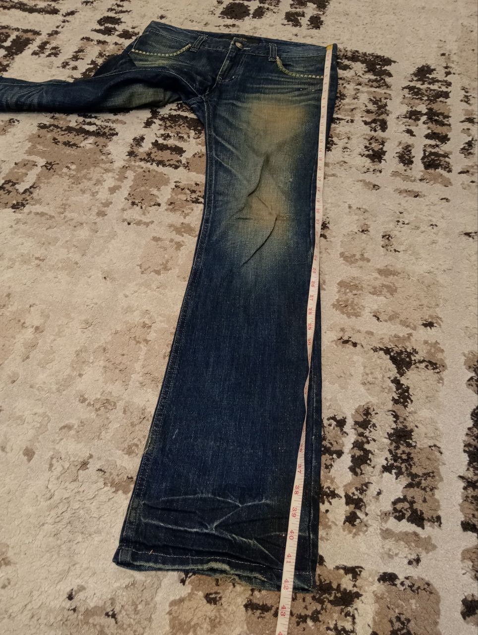 If Six Was Nine Vintage Lagust Flare Studded Distressed Jeans Size US 34 / EU 50 - 18 Thumbnail