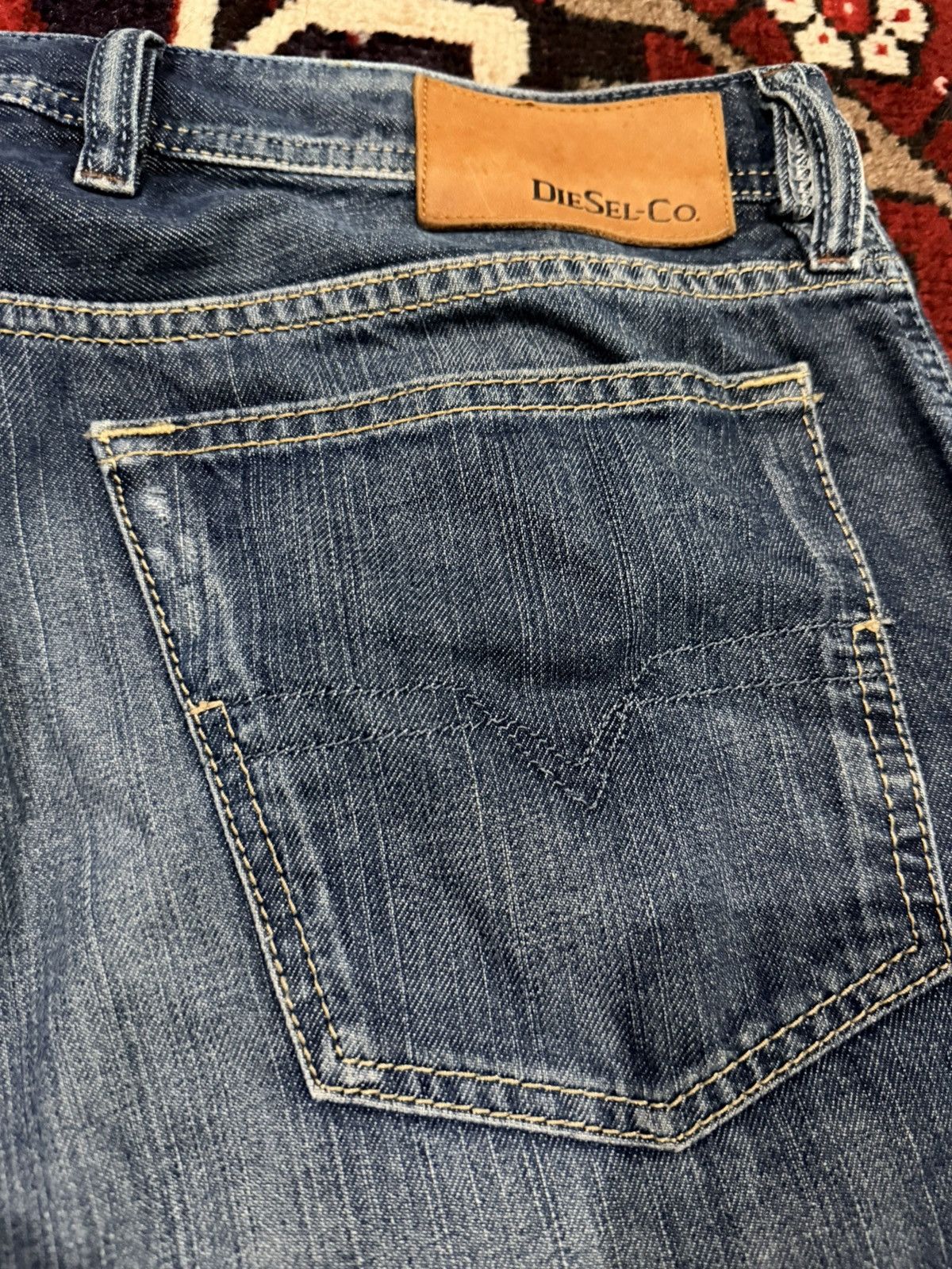 Diesel Diesel Waykee Regular Straight Repaired Distressed Denim Size US 35 - 7 Thumbnail