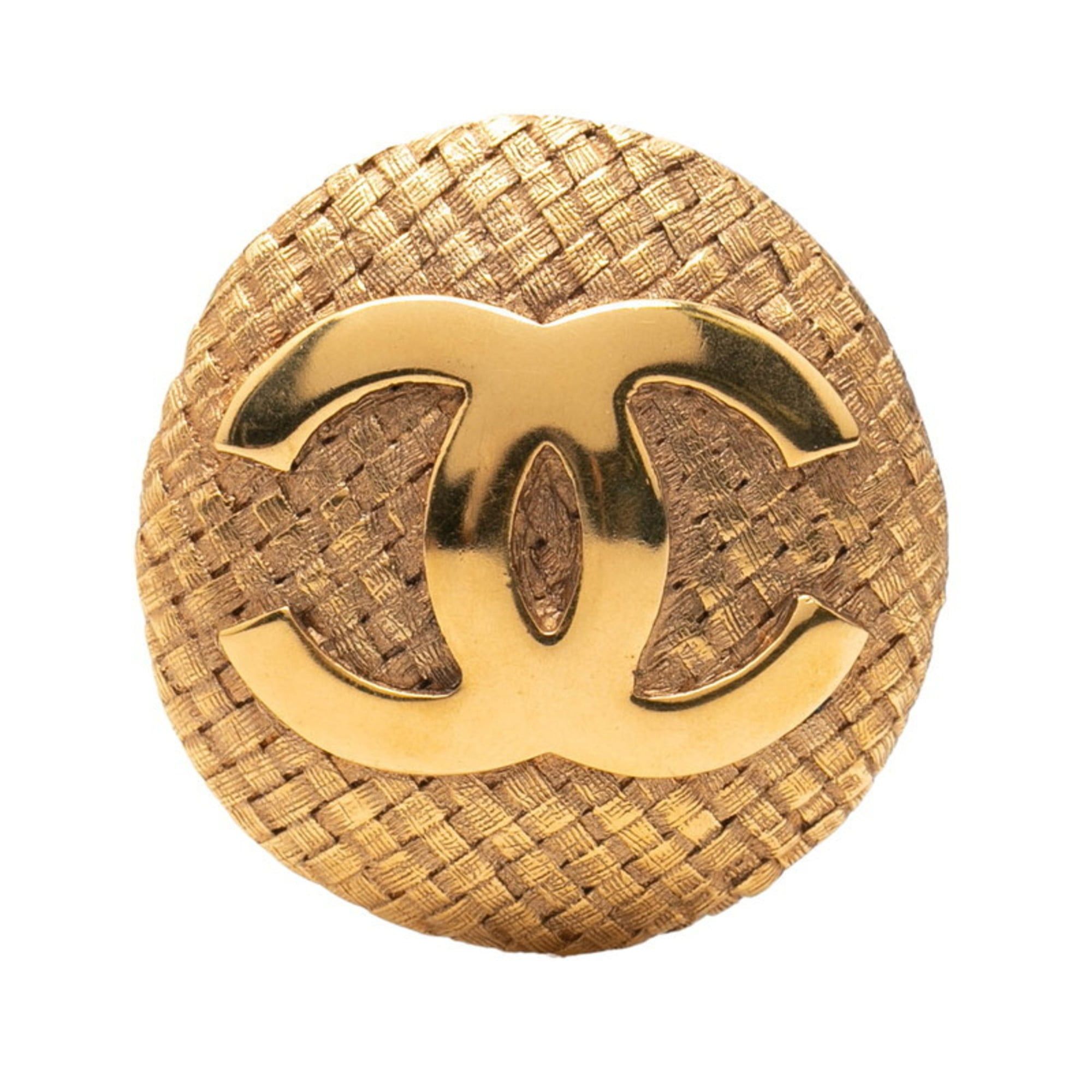 CHANEL Coco Mark Vintage Brooch Gold Plated Women's