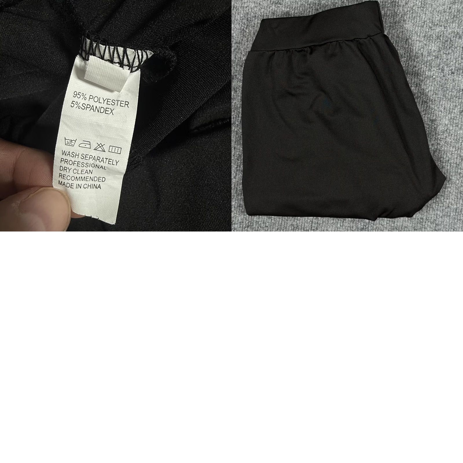 Vintage Womens Capri Pants Large Black Cropped Bow Cutout Hem Polyester Spandex Activewear Size 36" / US 14 / IT 50 - 8 Thumbnail
