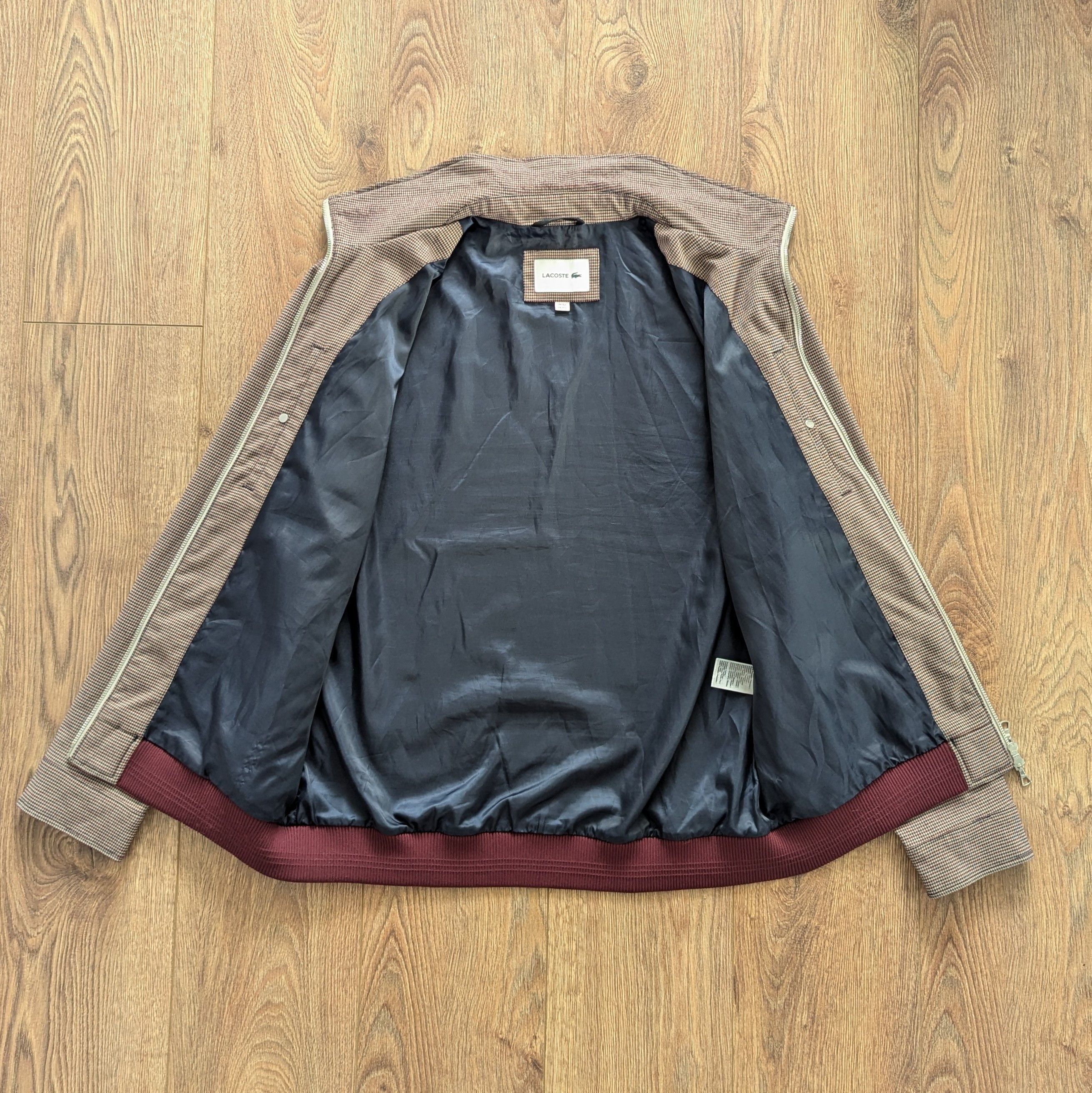 Lacoste Lacoste Houndstooth Zip Bomber Jacket Size M/L Luxury Brand Size US M / EU 48-50 / 2 - 14 Thumbnail