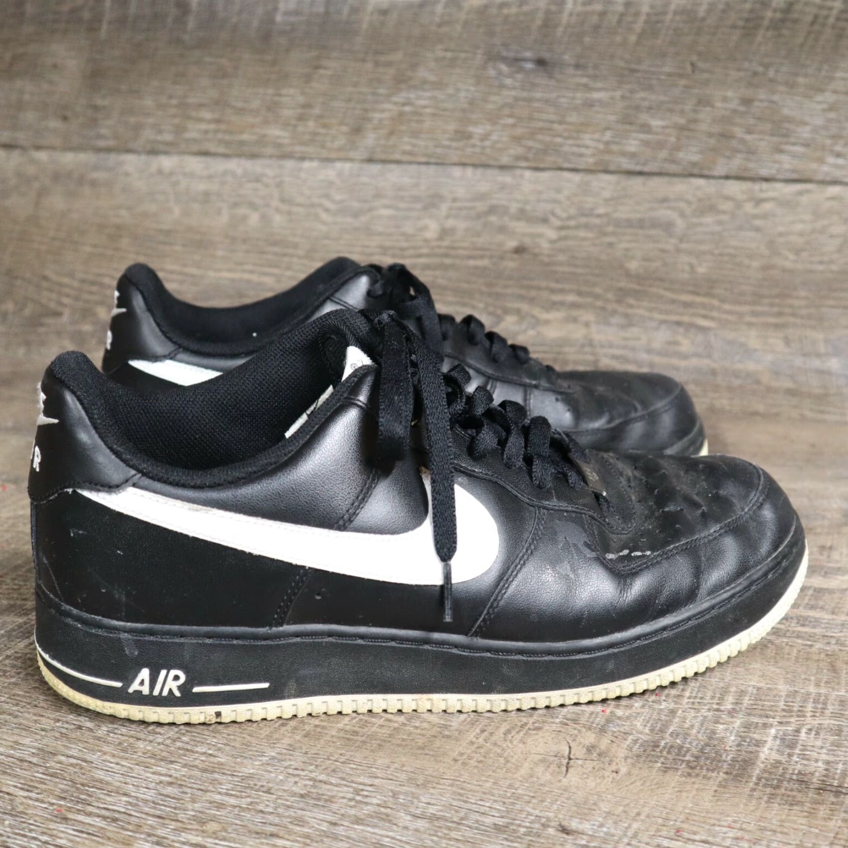 Nike Nike Air Force 1 Low Sneakers Mens Size 12 Black White 488298-008 Size US 12 / EU 45 - 7 Thumbnail