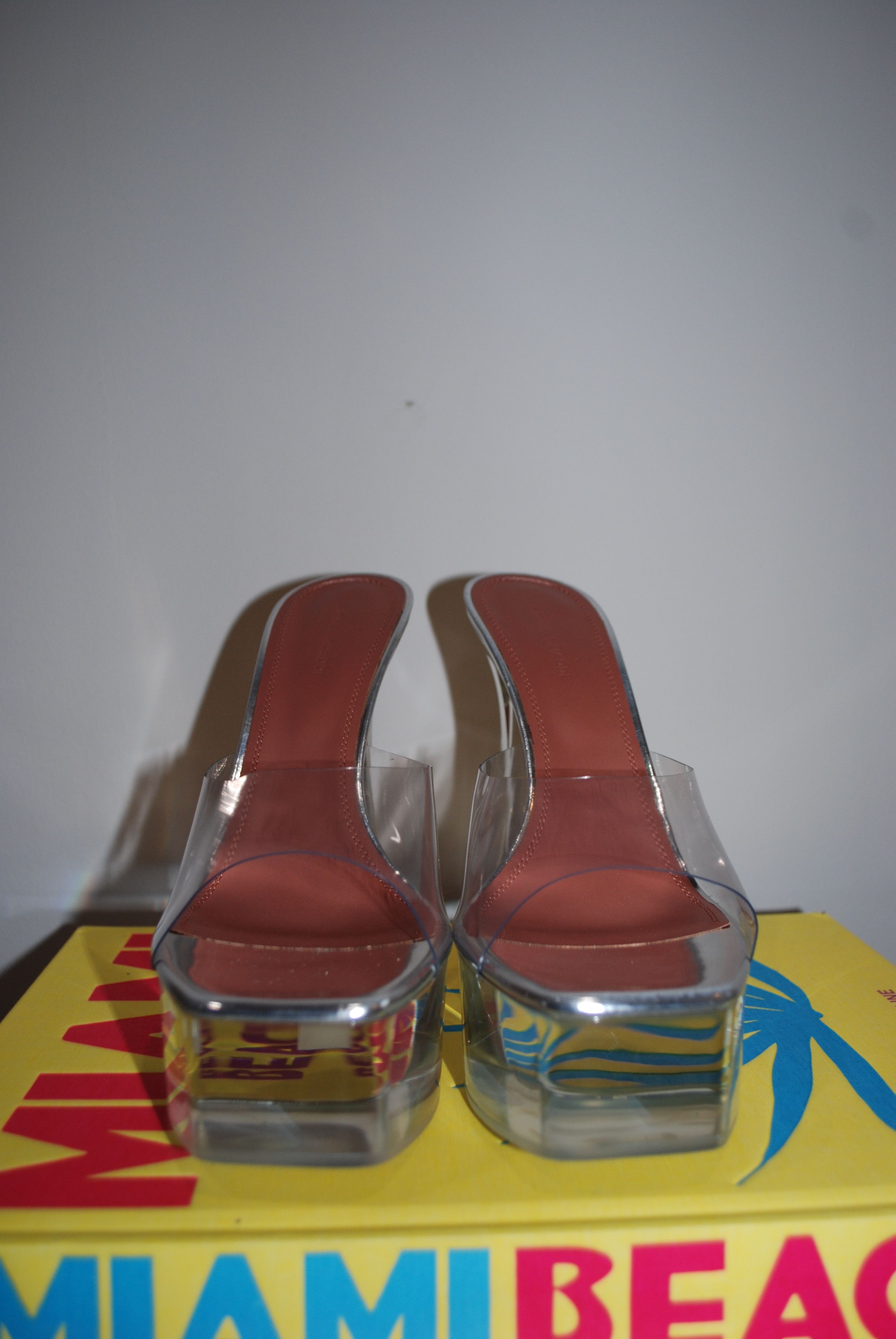 Amina Muaddi Amina Muaddi Dalida PVC Platform Sandals Size US 10 / IT 40 - 2 Thumbnail