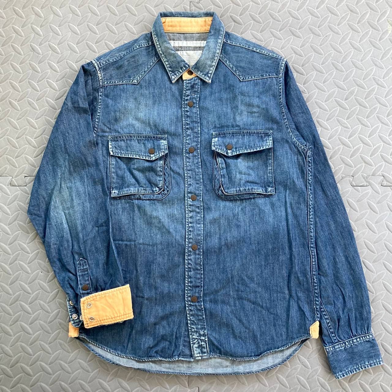 White Mountaineering A/W13 Denim Buttoned Shirt Size US S / EU 44-46 / 1 - 1 Thumbnail