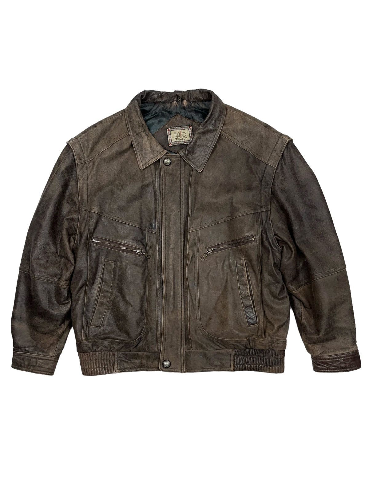 image of Archival Clothing x Avant Garde Archival Brown Leather Jacket Transformer Avant Garde (Size XL)