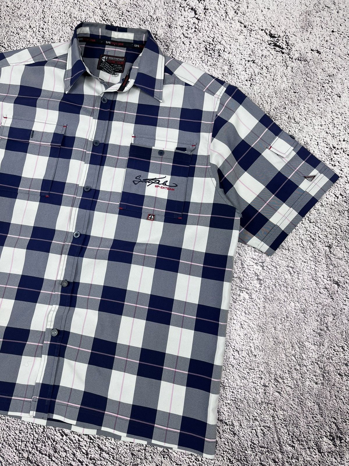 Southpole Vintage Y2K Southpole Short-Sleeve Button Up Check Shirt Size US XL / EU 56 / 4 - 3 Thumbnail
