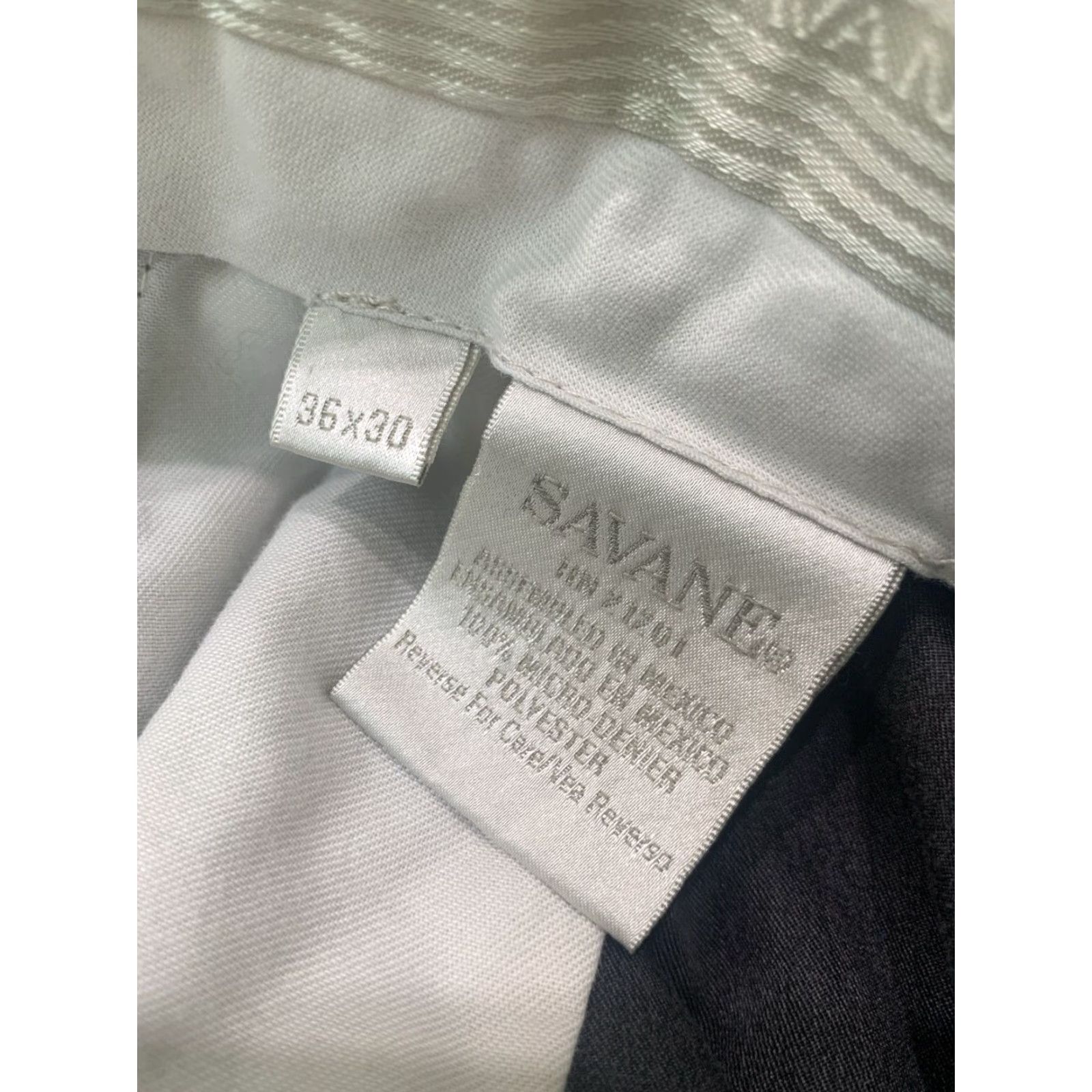Savane SAVANE Men's Dress Pants 36x30 Gray Flat Front Regular Fit Solid Pockets Size US 36 / EU 52 - 7 Thumbnail