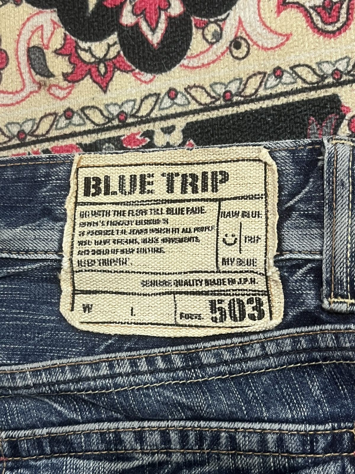 Tornado Mart ⚡️Flare⚡️Vintage Edwin Blue Trip Whiskering Blue Washed Jeans Size US 30 / EU 46 - 8 Thumbnail